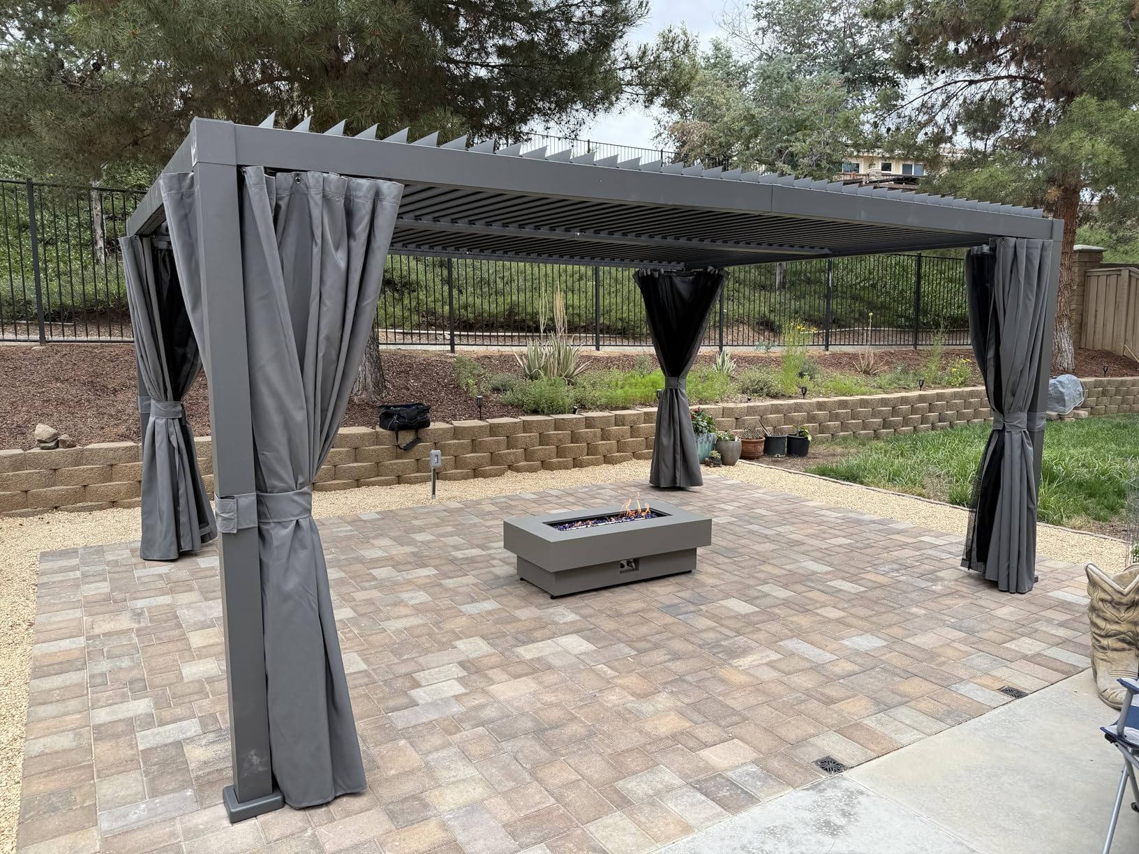 Aoxun Louvered Pergola 10' x 16' 96S Outdoor Metal Pergola with Adjustable Top for Decks, Gardens and Backyards, Easy Assembly via Structural Patent, Gray customer photo 2