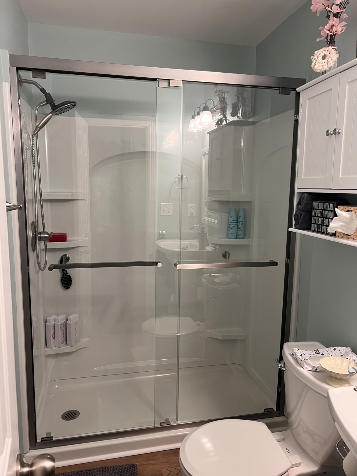 KPUY Frosted Glass Shower Door, 50-60