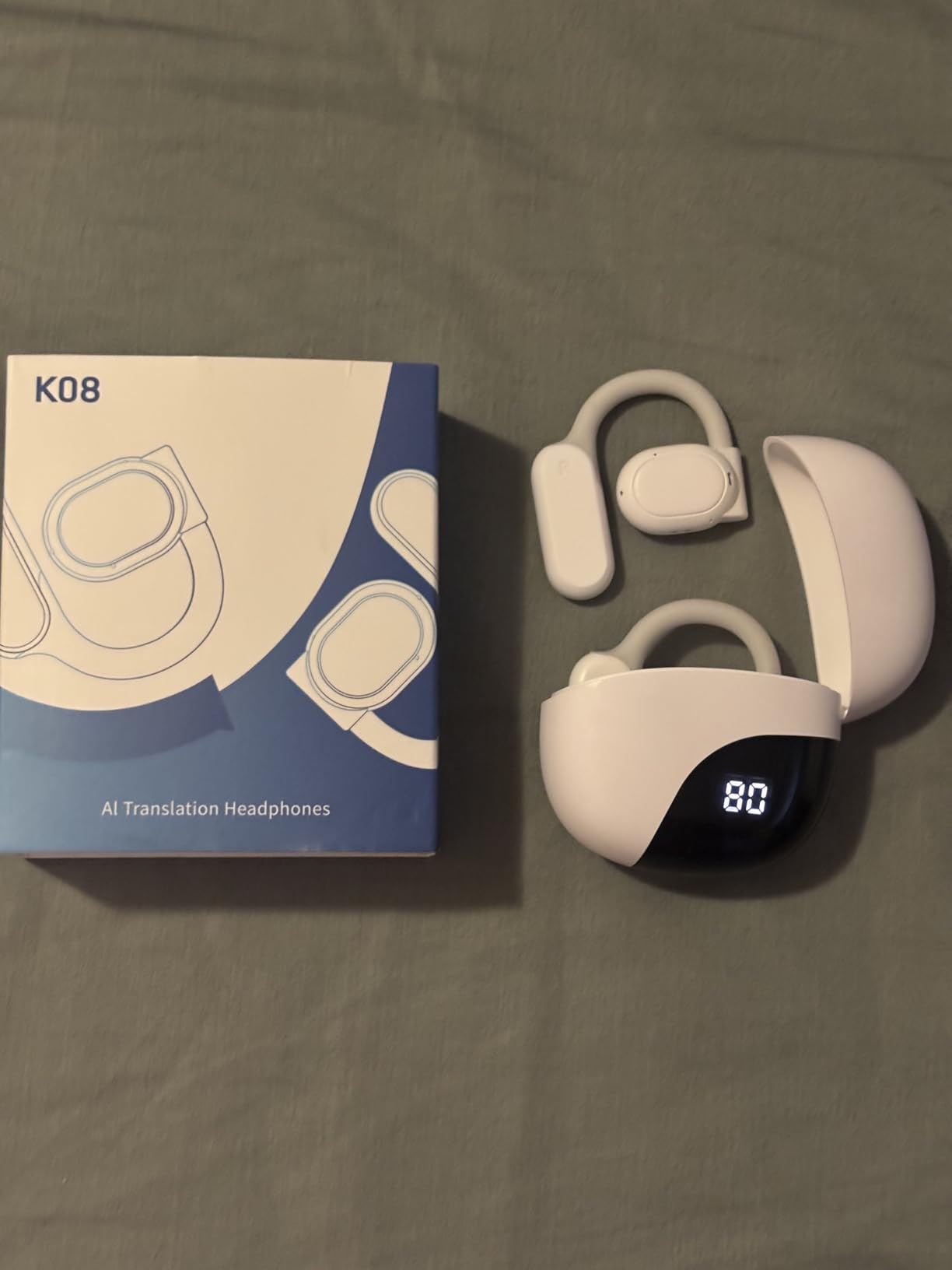 AI Translation Earbuds Real Time 164 Languages 80H Playtime Translator Ear Buds Audifonos Traductores Ingles Espanol Wireless Earphones Bluetooth AI Headphone for Travel Meeting Learning K08 Black customer photo 1