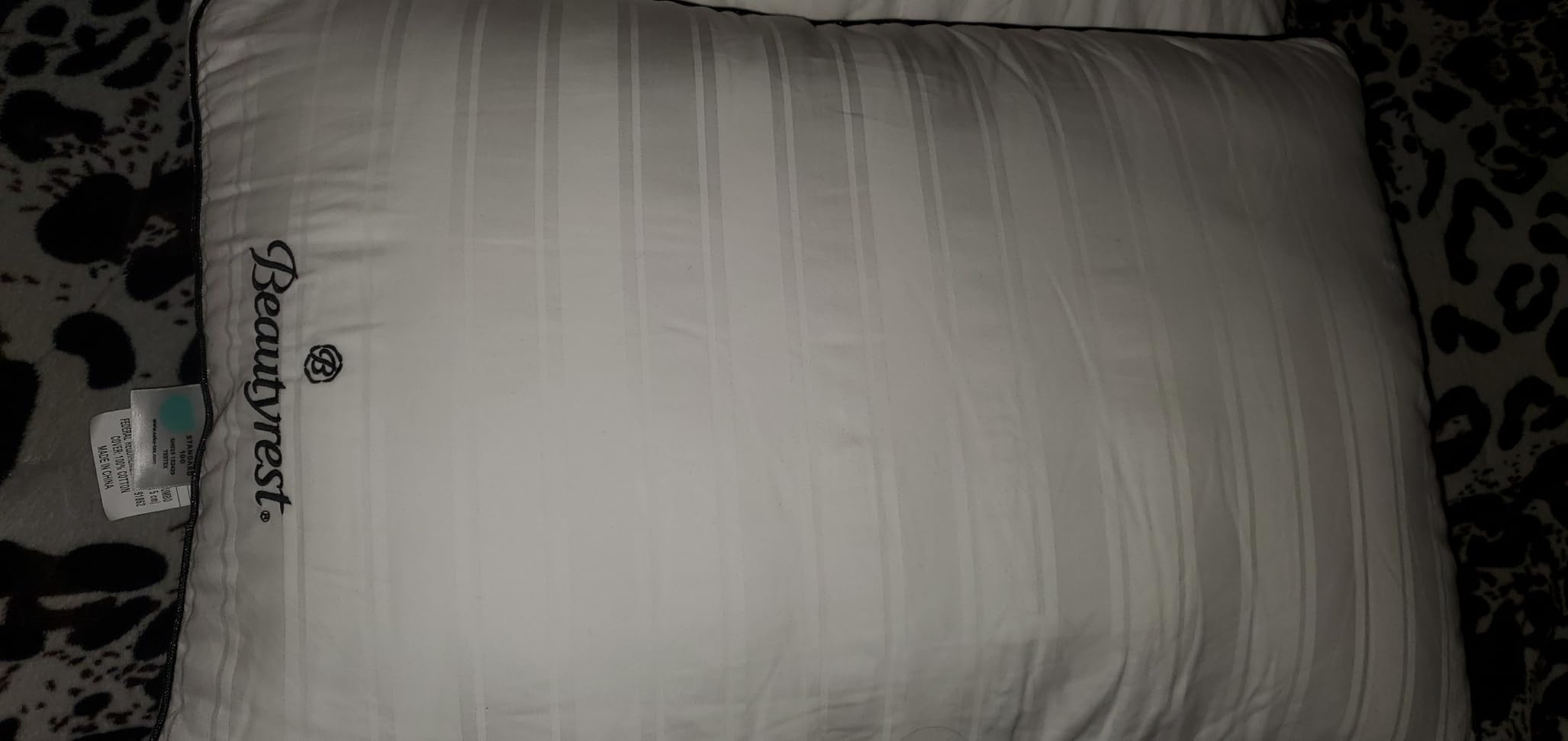 Blue Ridge Home Fashions Luxury Hotel Collection Bed Pillows Queen Size Set of 2, Soft Medium 500 Thread Count Damask Stripe Embroidered 100% Cotton Cover, Gusseted Down Alternative customer photo 2