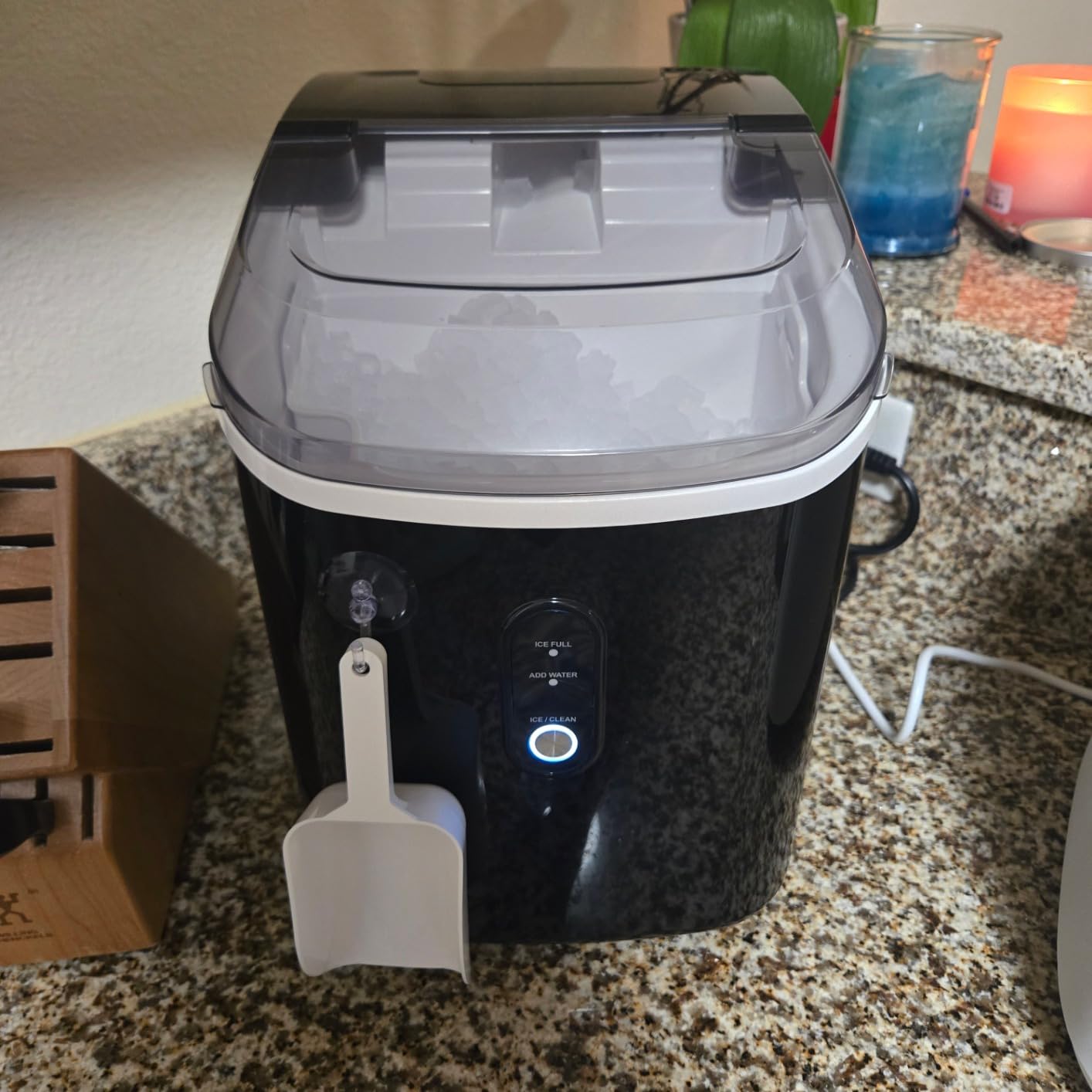Aeitto Ice Maker Countertop 26lbs/24H, Ice Machine 8 Ice Cubes Ready in 6 Mins, 2 Sizes of Bullet Ice Portable Ice Makers with Basket & Scoop, Auto Self-Cleaning for Home/Kitchen/Office Stainless customer photo 1