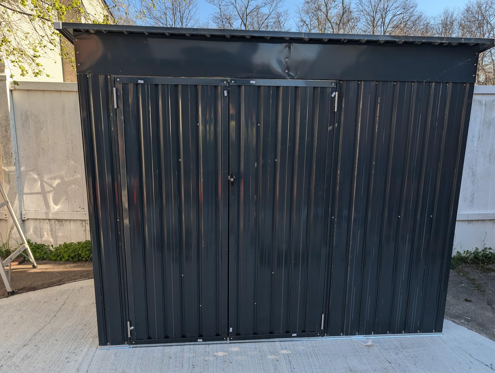 Aoxun 10x12 FT Galvanized Steel Outdoor Storage Shed with Base, Lockable Door & Sloped Roof, Metal Storage Shed Waterproof Tool Storage House for Garden, Backyard, Patio, Poolside (Brown) customer photo 2