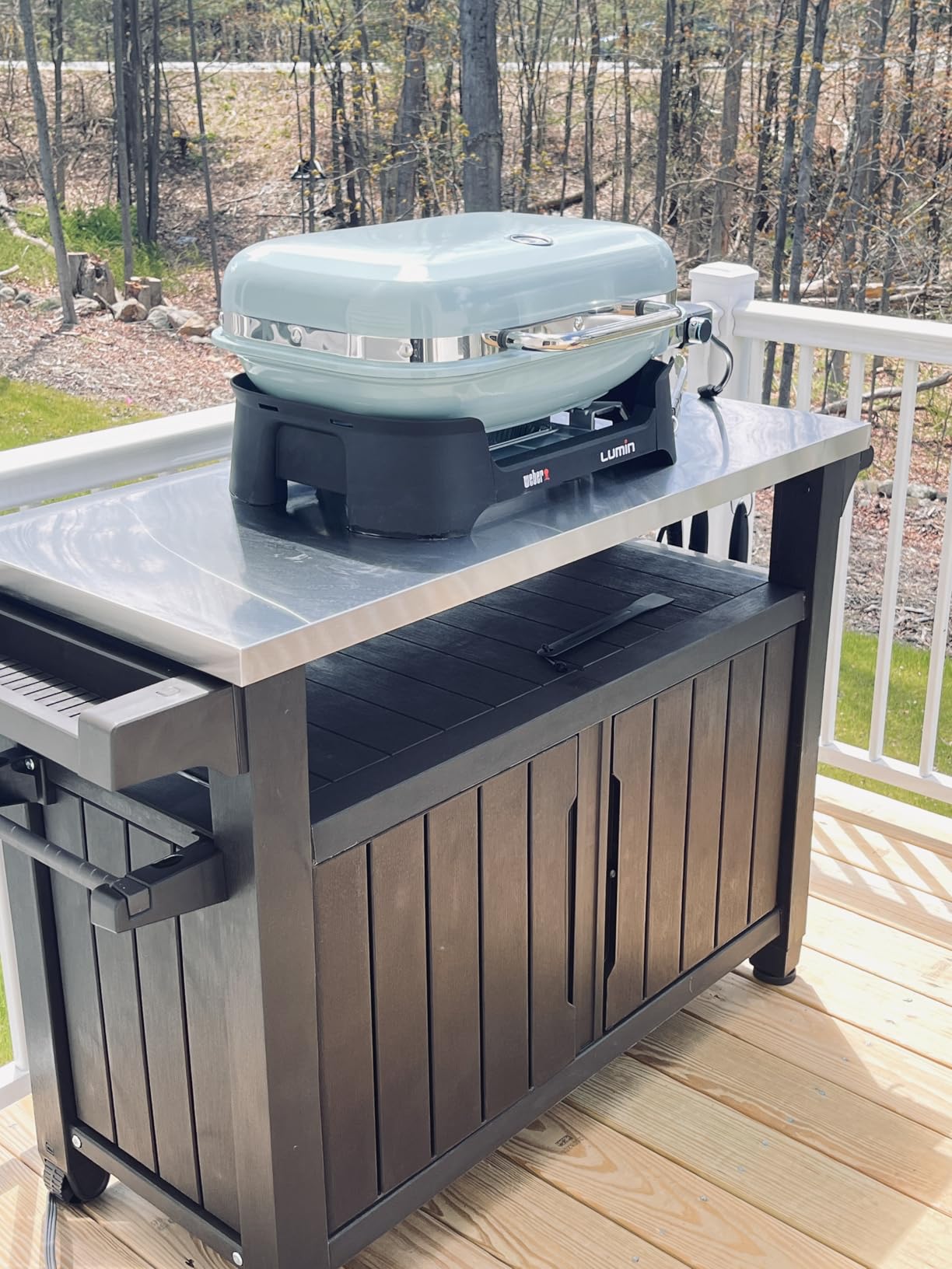 Keter Extendable Outdoor Bar Cart with Hidden Cooler, Storage Drawers & Prep Surface - Mobile Patio Serving Station with Drainage Kit & Hidden Wheels for Backyard, Garden & Poolside Entertaining customer photo 2
