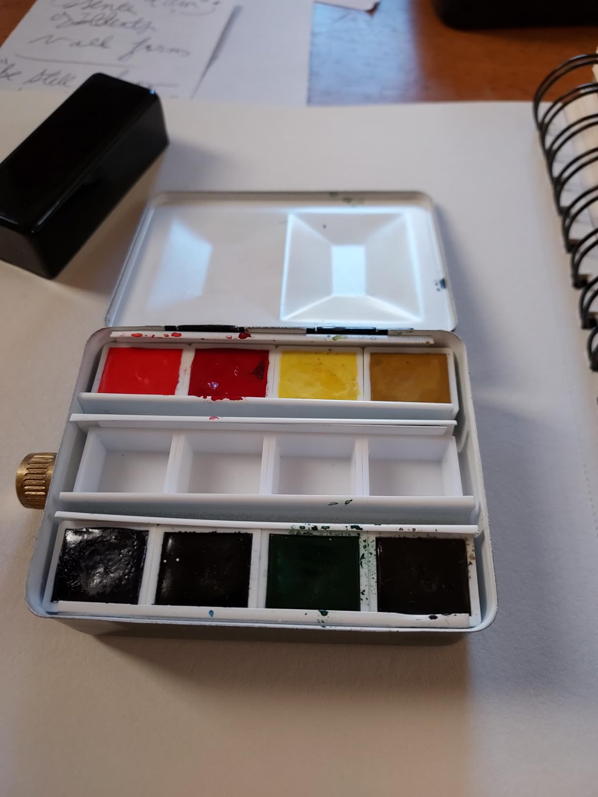 Schmincke - HORADAM AQUARELL Color Box with 48 Finest Watercolors, 74448097, Black Metal Box, Painting Set, Premium Watercolors, 48 x 1/2 Pans customer photo 1