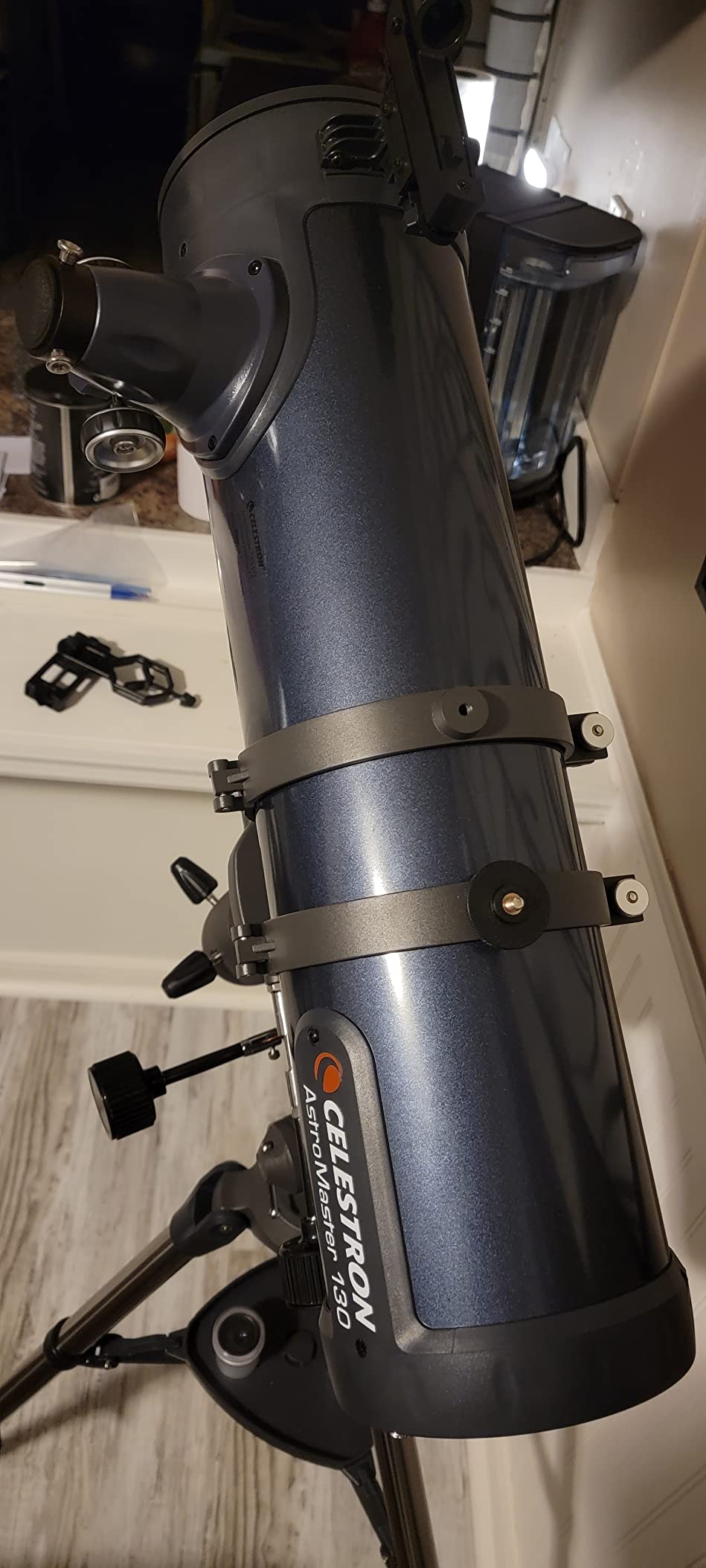 Celestron - AstroMaster 130EQ-MD Newtonian Reflector Telescope for Beginners - Aluminized Mirror - Motor Drive to Track Stars - Adjustable Tripod - Includes Eyepieces Plus Astronomy Software Package customer photo 2