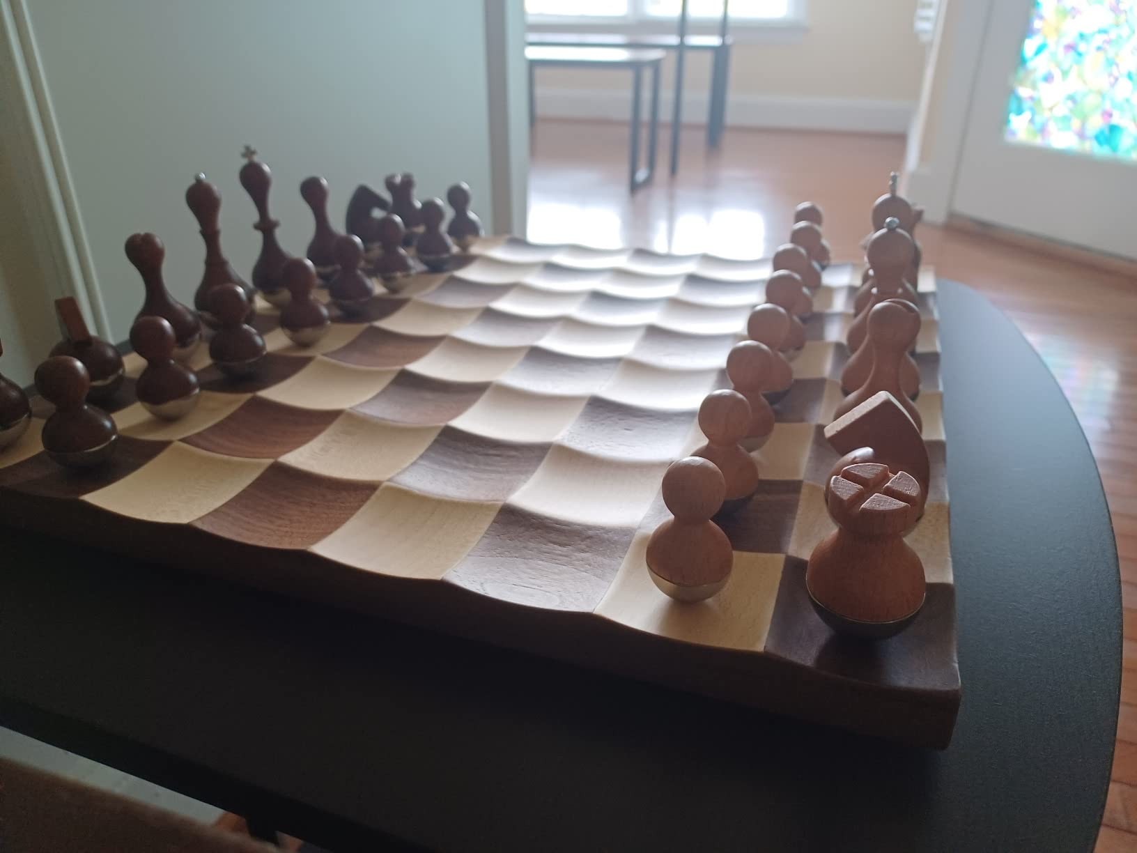 Umbra Wobble Chess Set for 2 Players, Ages 5+, Walnut customer photo 1