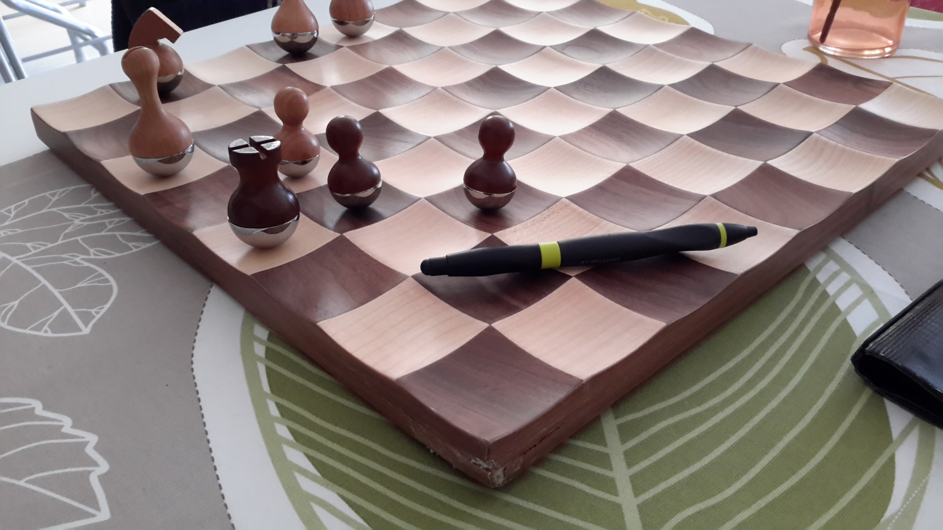 Umbra Wobble Chess Set for 2 Players, Ages 5+, Walnut customer photo 2