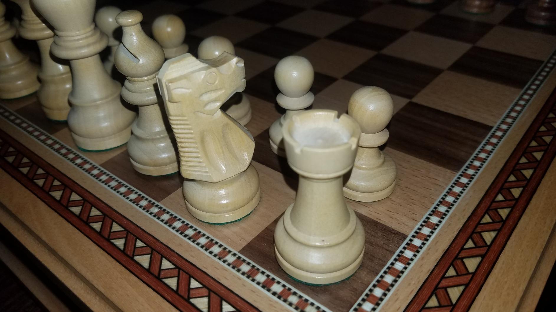 Helen Chess Inlaid Wood Board Game Set with Weighted Wooden Pieces, Large 15 x 15 Inch customer photo 1