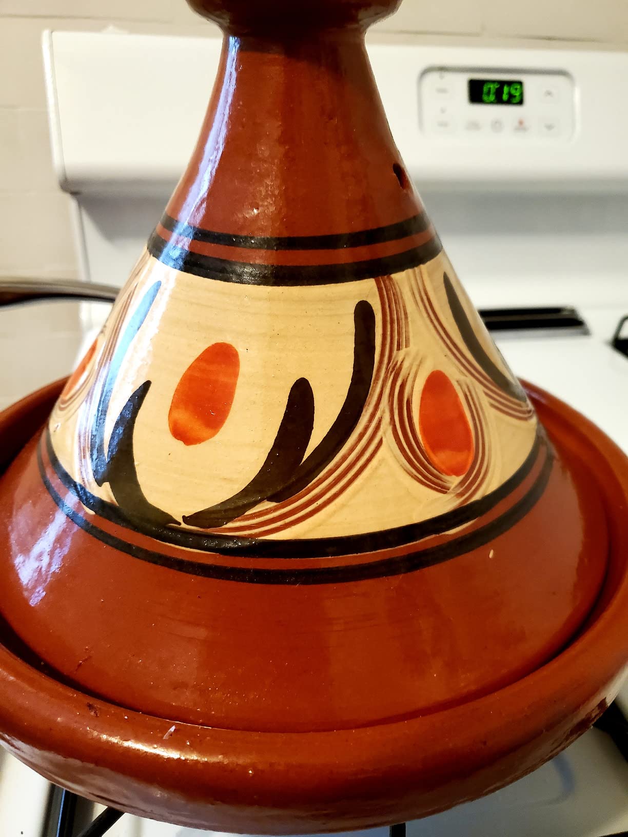 Moroccan Cooking Tagine, Traditional, Handmade, 10 Inch Diameter, Red, Clay, Round, With Lid customer photo 2