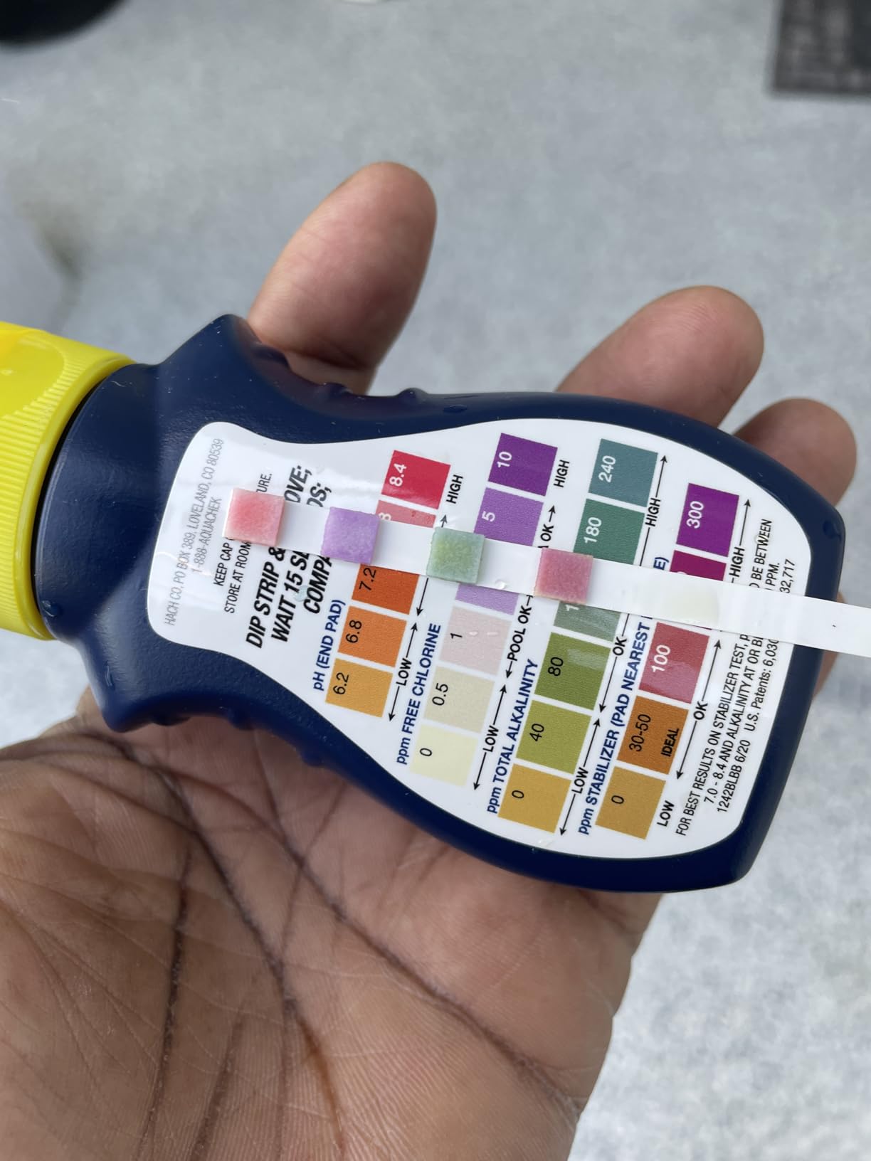 AquaChek Yellow 4-Way Pool and Spa Test Strips - 50 Strips - For pH, Free Chlorine, Total Alkalinity, and Cyanuric Acid customer photo 1