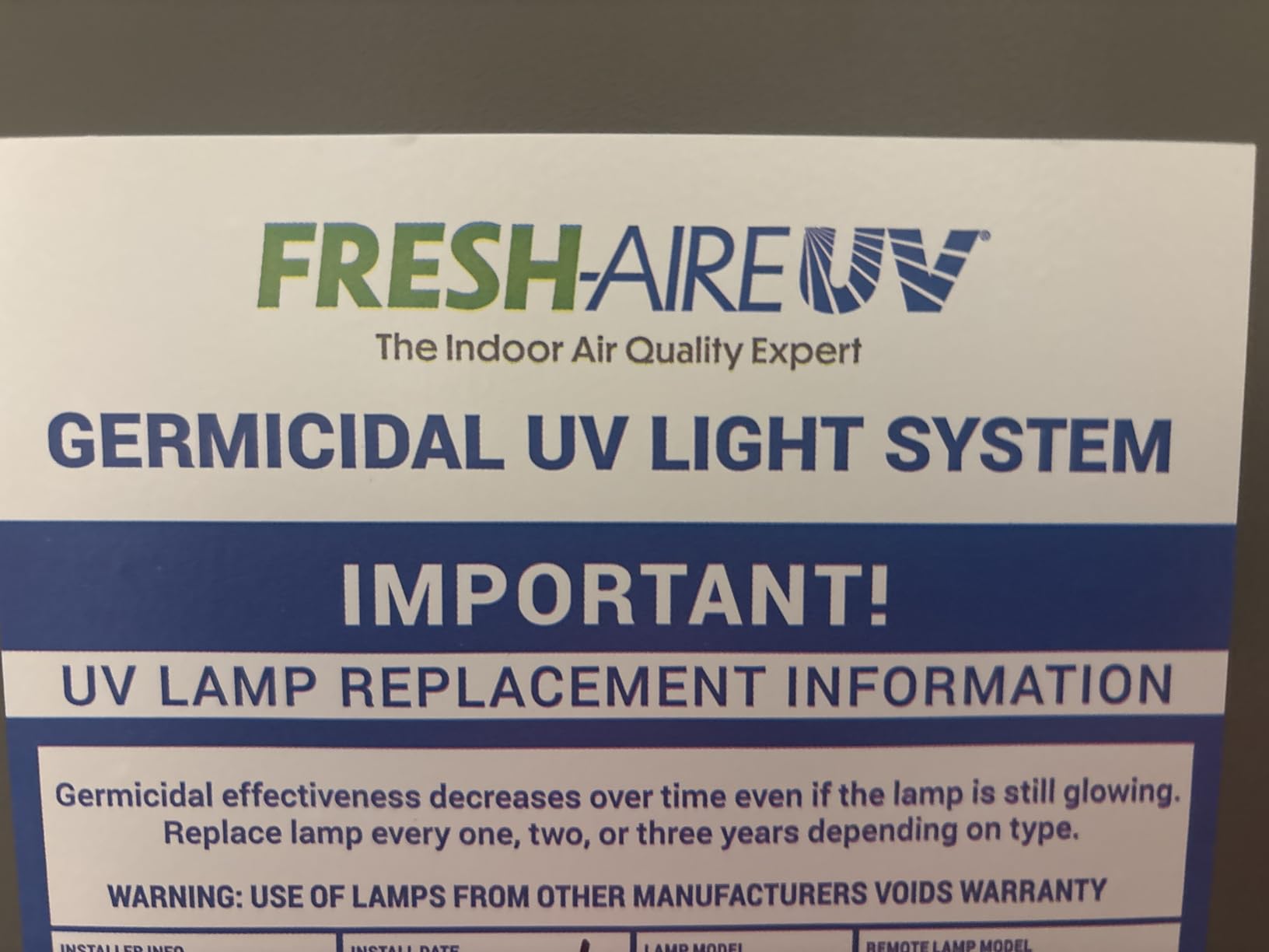 Fresh-Aire UV 24V HVAC UV Light Air Purification System - 254 NM Wavelength for Whole House Protection - Furnace and Air Handler Kit Made in USA customer photo 2