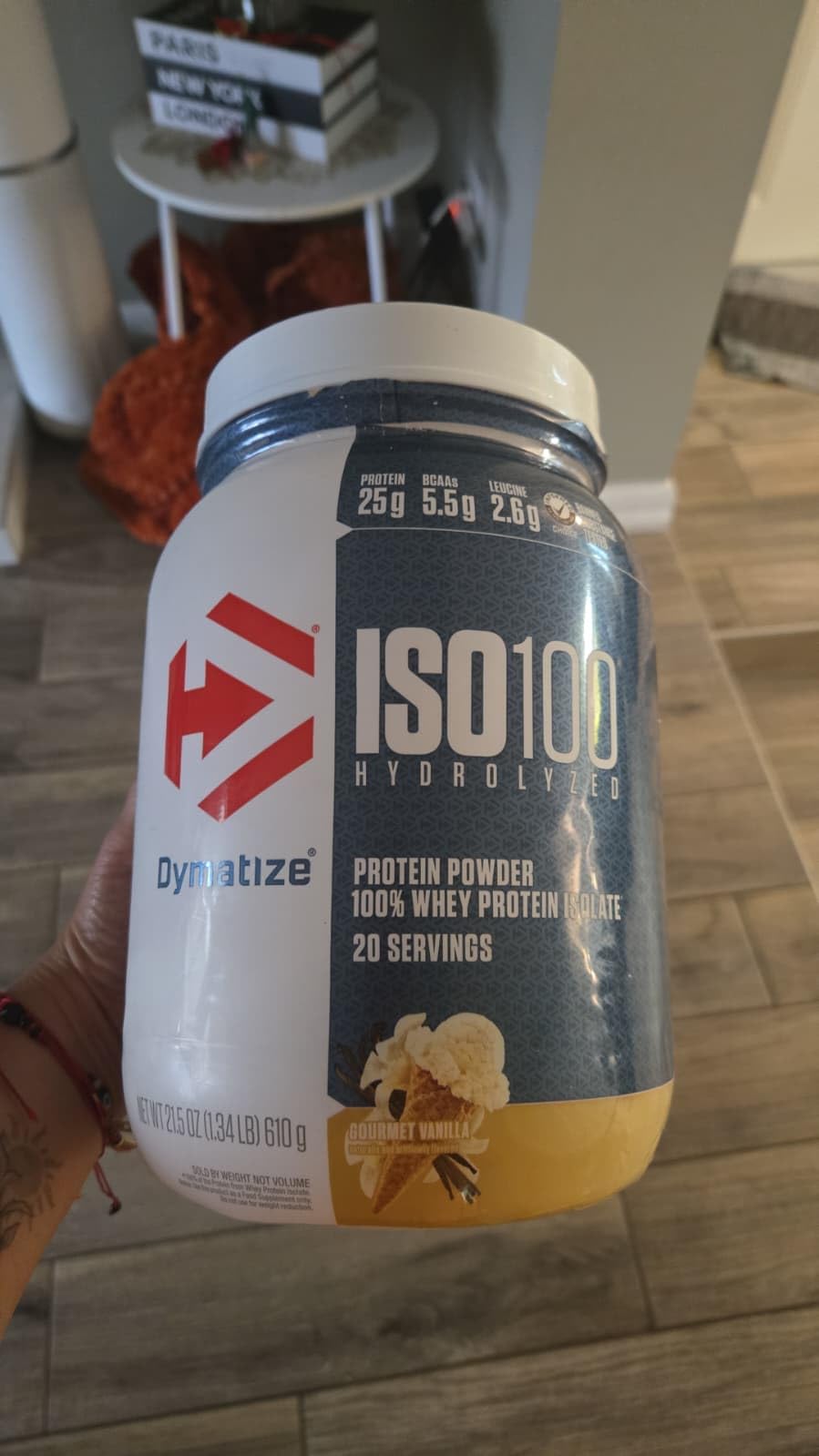 Dymatize ISO 100 Whey Protein Powder with 25g of Hydrolyzed 100% Whey Isolate, Vanilla 5 Pound, Package may vary customer photo 1