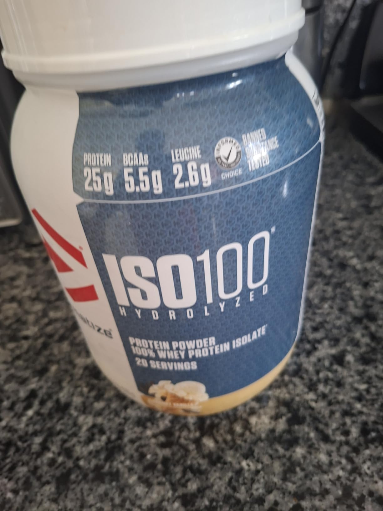 Dymatize ISO 100 Whey Protein Powder with 25g of Hydrolyzed 100% Whey Isolate, Vanilla 5 Pound, Package may vary customer photo 2