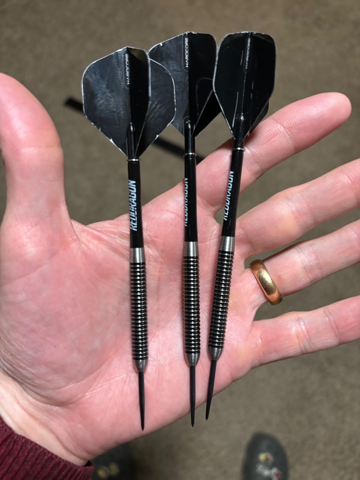 RED DRAGON Pegasus Steel Tip Darts Set - 80% Tungsten Barrels for Precision & Control, Harrow Grip, Multiple Weights 21g-30g, Flights, Shafts & Case Included customer photo 1