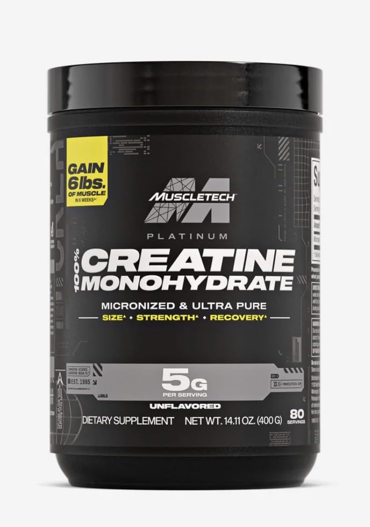 MuscleTech Creatine Monohydrate Powder, Platinum Pure - Unflavored Micronized Creatine for Men & Women - Workout Supplements for Performance, Muscle Recovery & Builder-(80 Servings) Packaging May Vary customer photo 1