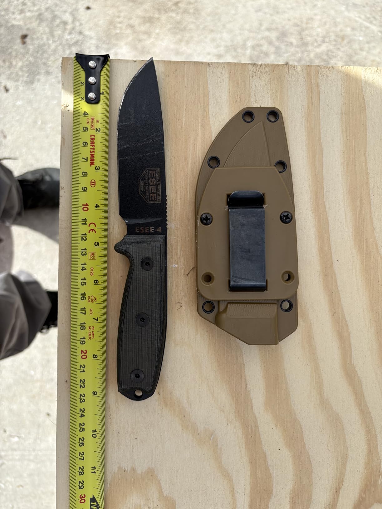 ESEE 4P Survival Knife - Field Tested Fixed Blade Knife with Molded Polymer Sheath & Clip Plate, Full Tang, Plain Edge - Durable Outdoor Camping Blade with Sheath for Survival customer photo 2