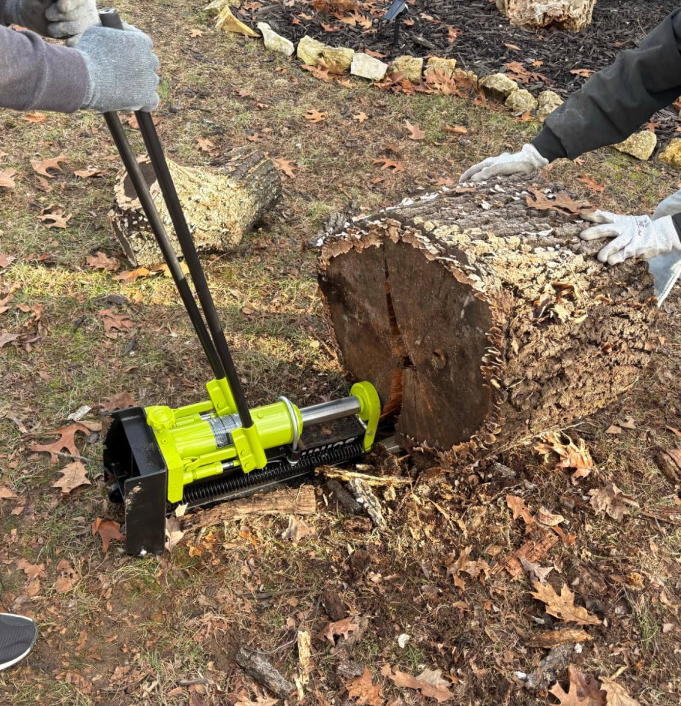 Sun Joe Cordless Manual Hydraulic Steel Beam Log Splitter, Portable and Compact, 10 Ton Capacity - Wood Splitting Machine and Equipment for Fireplace, Firewood, & Fire Stove Logs, LJ10M customer photo 5