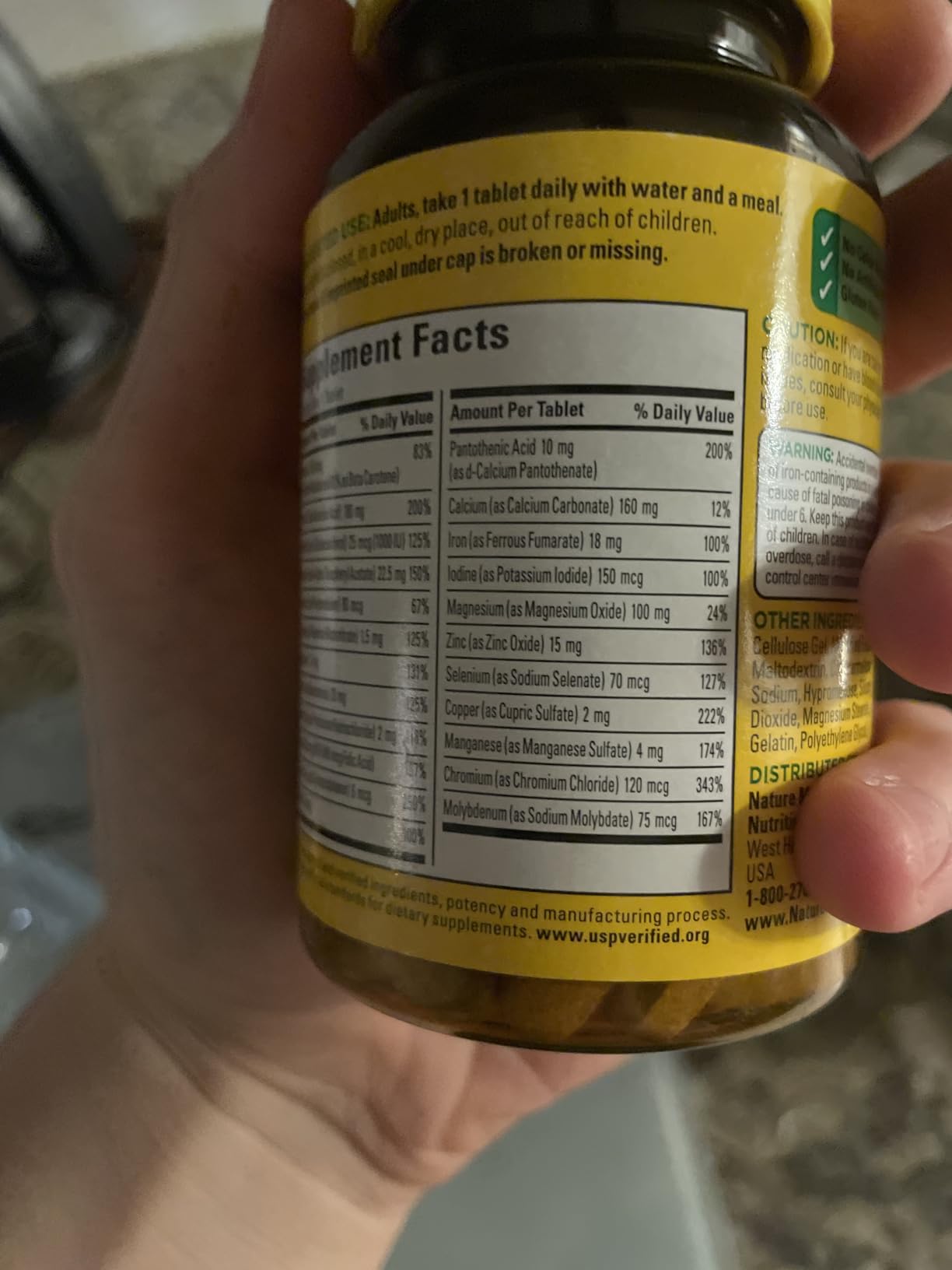Nature Made Multivitamin Tablets with Iron, Multivitamin for Women and Men for Daily Nutritional Support, Multi Vitamins for Adults, 130 Tablets, 130 Day Supply customer photo 2
