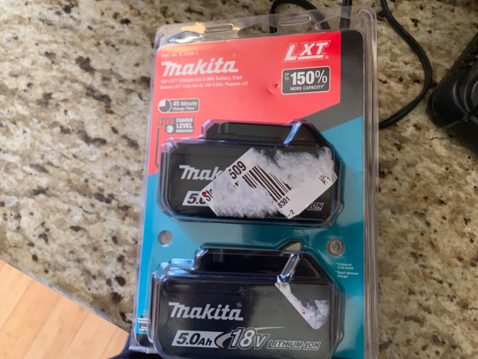 Makita BL1850B-2 18V LXT Lithium-Ion 5.0Ah Battery, 2/pk, Black customer photo 2
