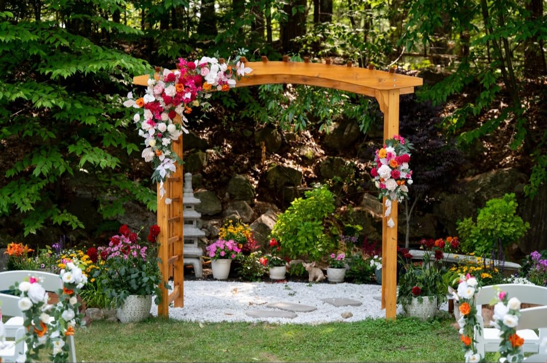 All Things Cedar 8-Foot Pagoda Arbor Garden Arch Trellis for Climbing Plants, Transform Garden or Patio Spaces, Made from Premium Western Red Cedar customer photo 2