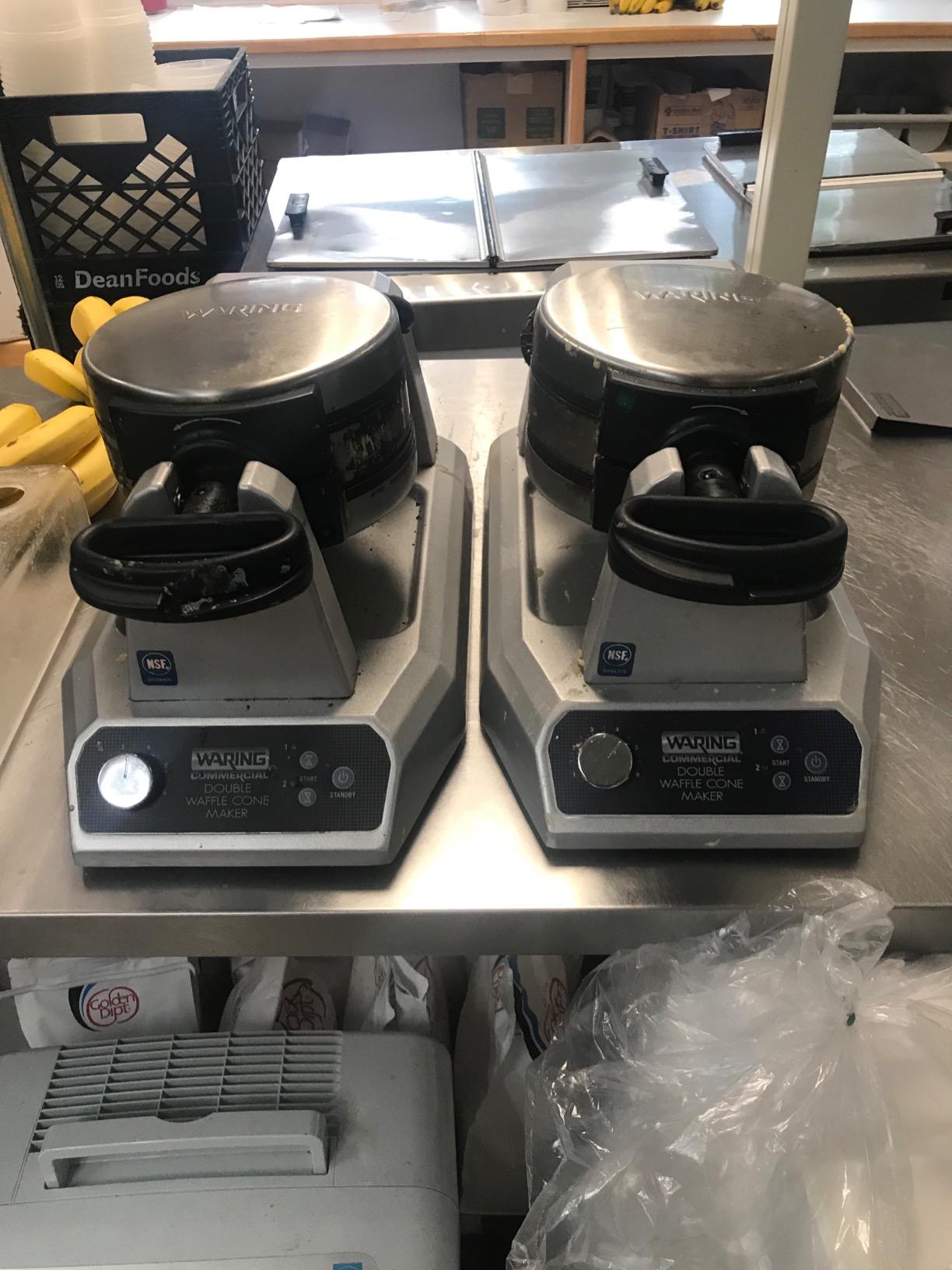 Waring Commercial Double Waffle Cone Maker, Rotary Feature for Even Baking, 120 Ice Cream Cones an Hour, for Ice Cream Parlors & Cafes, NSF Certified, WWCM200 customer photo 2