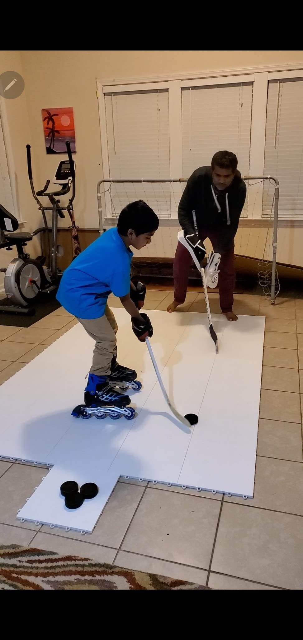 Hockey Revolution My Puzzle Durable Flooring Tiles - Slick Interlocking Training Surface for Stickhandling, Shooting, Passing - Build Your Own Platform customer photo 1