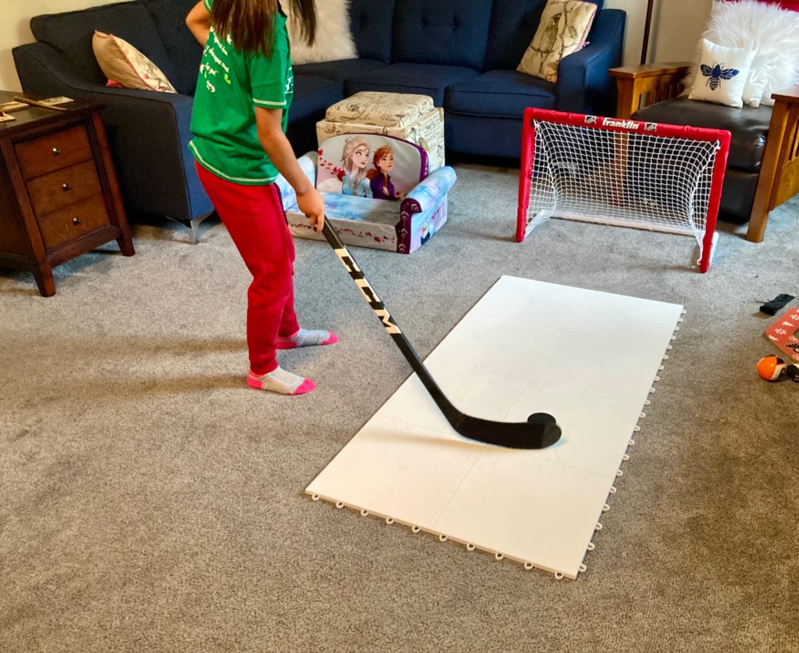 Hockey Revolution My Puzzle Durable Flooring Tiles - Slick Interlocking Training Surface for Stickhandling, Shooting, Passing - Build Your Own Platform customer photo 2