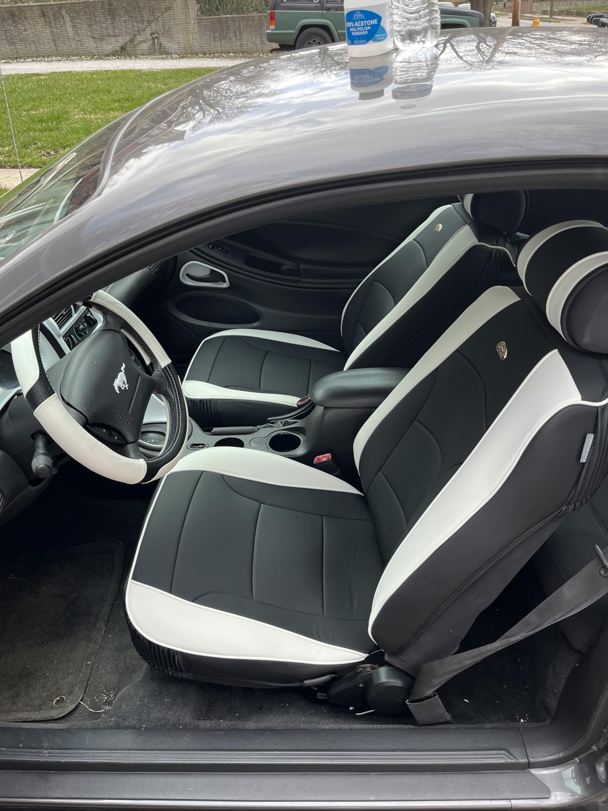 FH Group Ultra Comfort Highest Grade Faux Leather Full Set Car Seat Cushions- Universal Fit for Cars Trucks & SUVs (Solid Black) customer photo 1