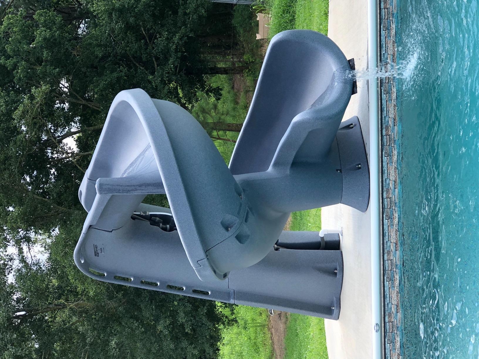 S.R.Smith Helix2 Pool Slide, Gray - Premium Water Slide with Spiral Curve for Inground Swimming Pool - Deck Mounted with Enclosed Ladder for Safety customer photo 1
