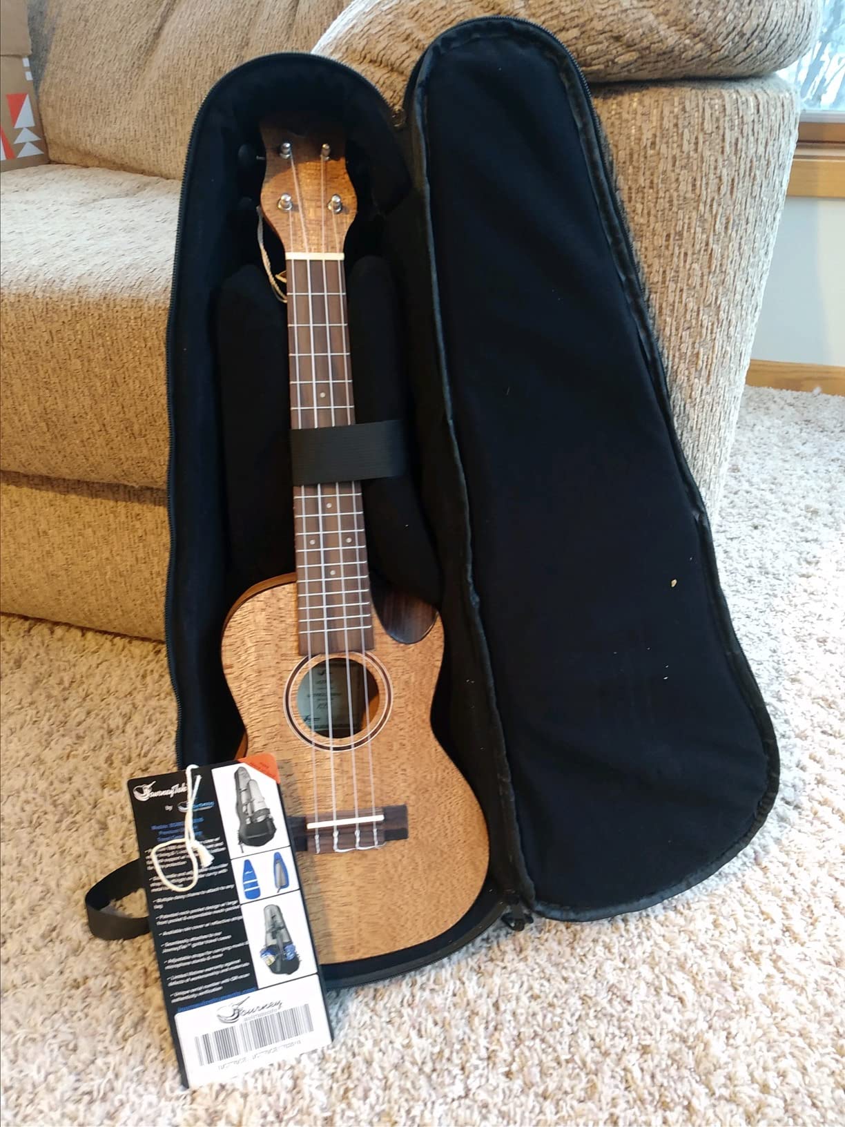 Journey Instruments Solid Mahogany Travel Ukulele - UC310E Traveling Concert-Size Ukulele - Top Concert Ukulele Musical Instruments - Travel Ukulele Case - Piezo Passive Pickup Included customer photo 1