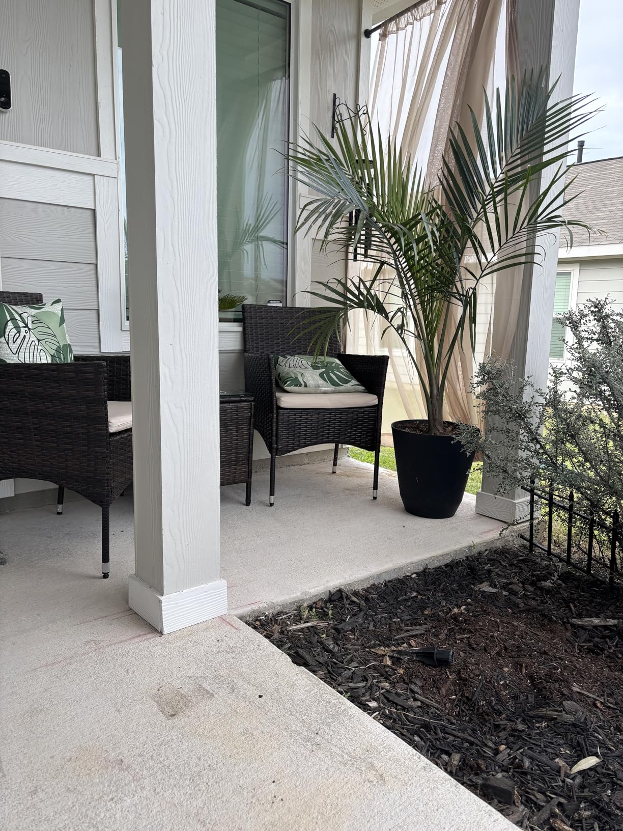 Devoko Patio Porch Furniture Sets 3 Pieces PE Rattan Wicker Chairs with Table Outdoor Garden Furniture Sets (Brown/Beige) customer photo 2