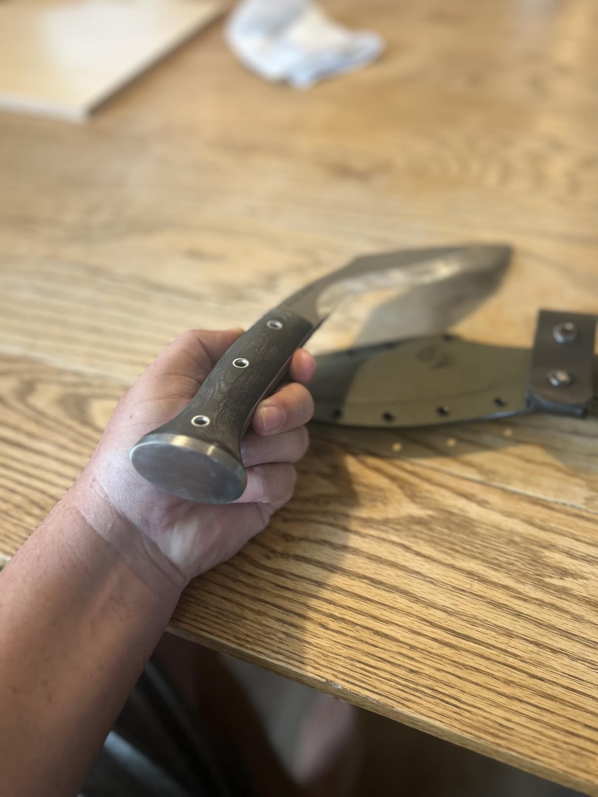 Condor Tool & Knife K-tact Kukri Knife - 1075 High Carbon Steel - Gardening Machete - Micarta Handle - Kydex with Leather Belt Loop Sheath - 6mm Thick - 10in Blade - 32.4oz customer photo 1