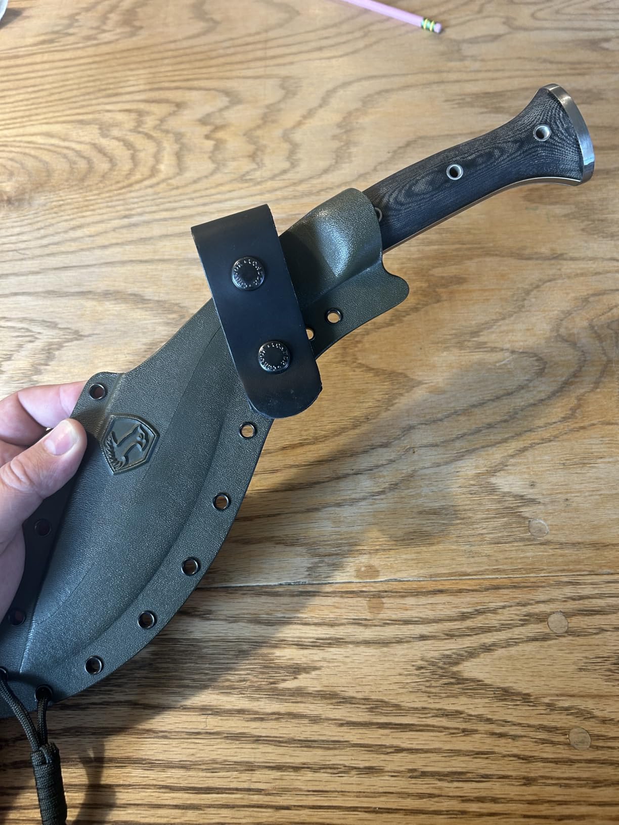Condor Tool & Knife K-tact Kukri Knife - 1075 High Carbon Steel - Gardening Machete - Micarta Handle - Kydex with Leather Belt Loop Sheath - 6mm Thick - 10in Blade - 32.4oz customer photo 2