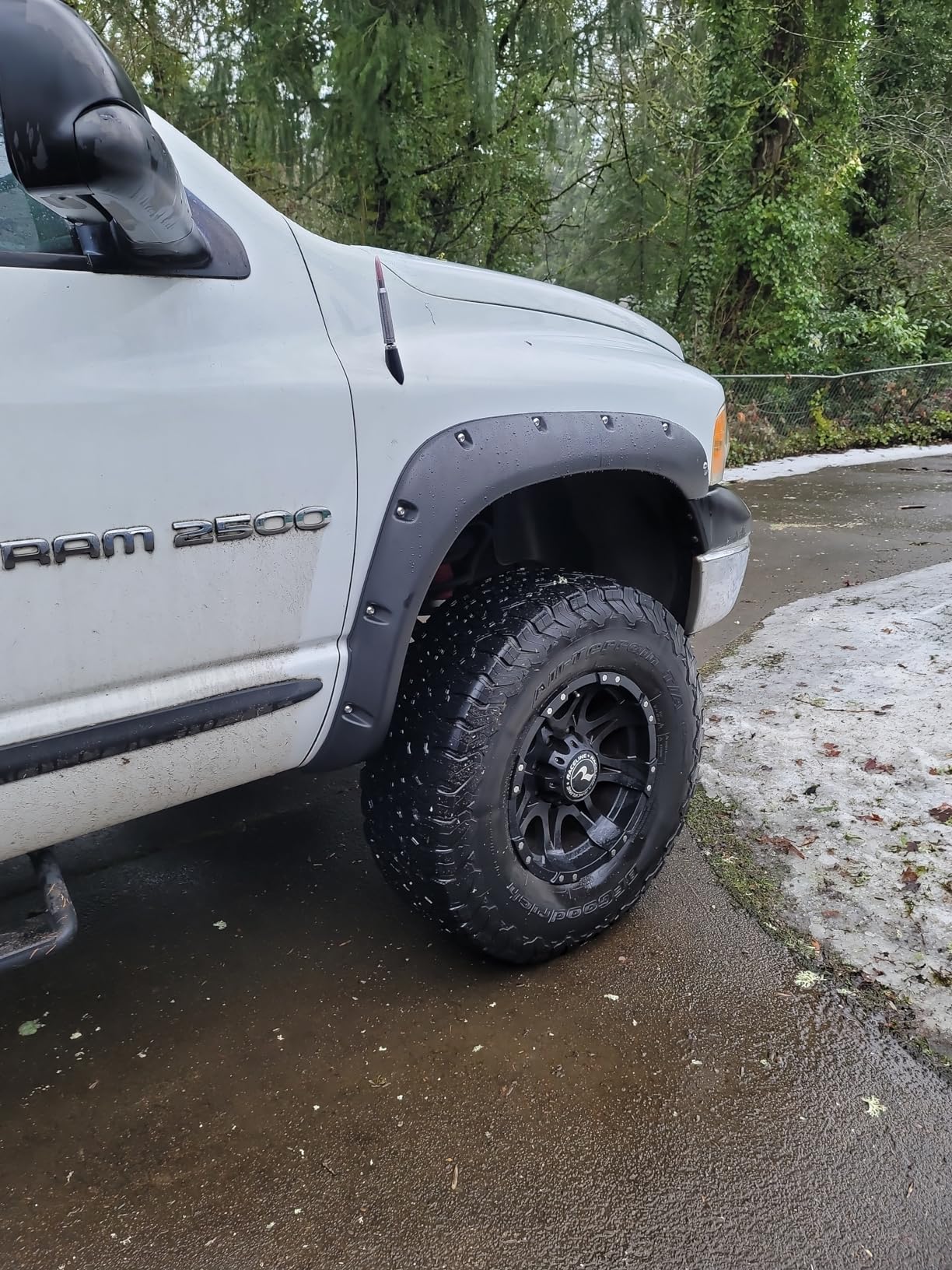 LEDKINGDOMUS Front Rear Fender Flares Kit Compatible for 2009-2018 Dodge Ram 1500, 2019-2024 1500 Classic, Smooth Black Finish Truck Wheel Flares, Pocket Rivet Style (Exclude R/T Models) customer photo 1
