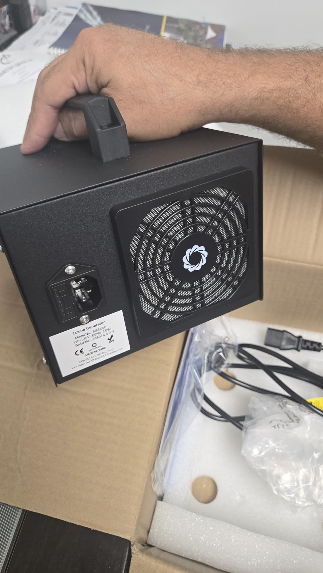 Airthereal MA5000 Commercial Ozone Generator, High Capacity Ozone Machine Odor Removal - Home Air Ionizers O3 Deodorizer for Rooms, Smoke, Cars and Pets, Eliminate Odors up to 2000sq.ft., Black customer photo 2