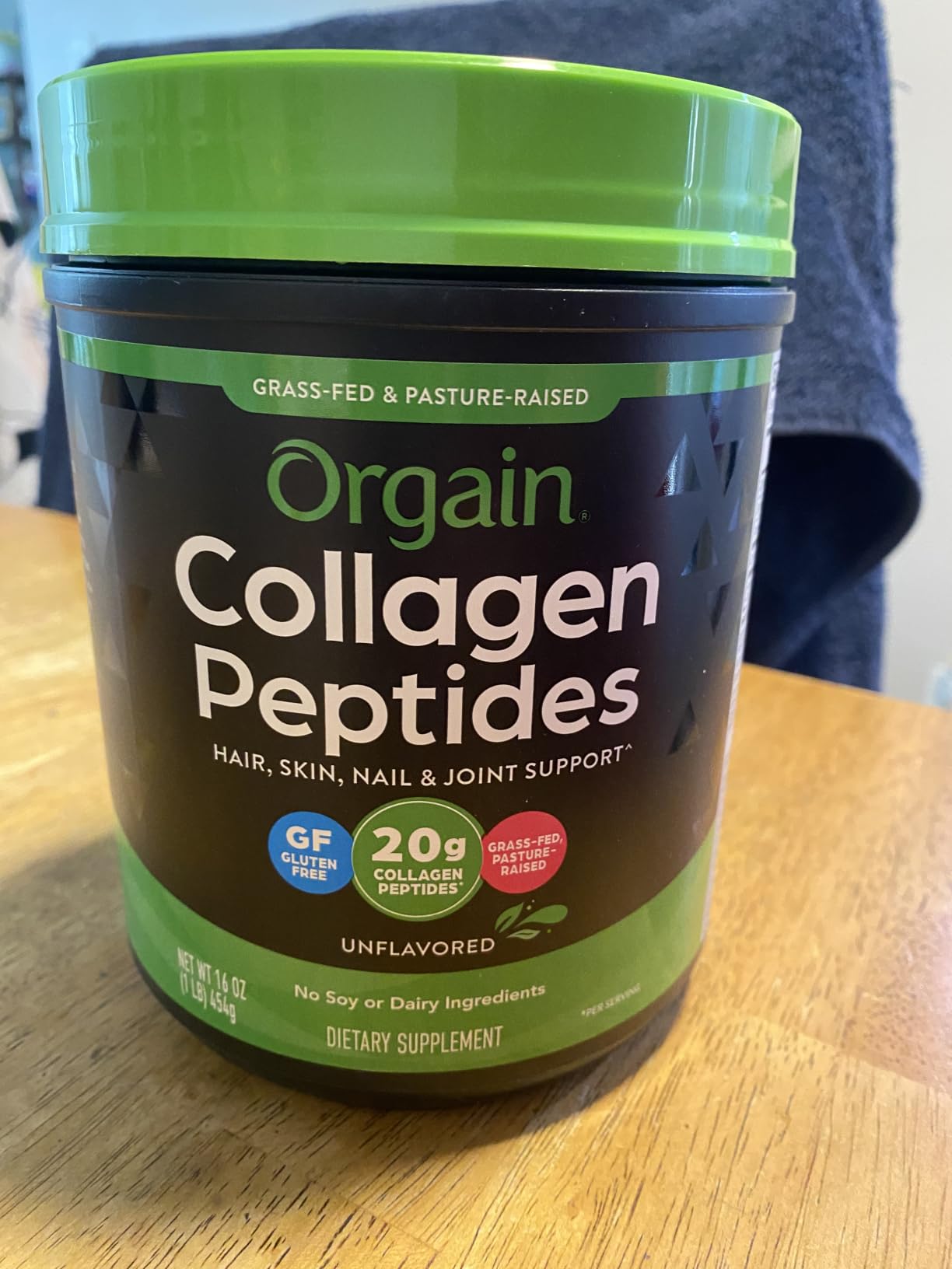 Orgain Hydrolyzed Collagen Peptides Powder For Women & Men, 20g Grass Fed Collagen, Unflavored - Hair, Skin, Nail, & Joint Support Supplement, Paleo & Keto, Non-GMO, Type I and III, 1lb customer photo 1