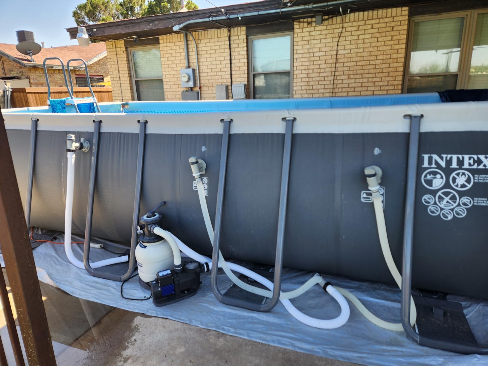 INTEX Ultra XTR 18 ft x 9 ft 52 in Above Ground Pool Set, Rectangular Swimming Pool with Steel Frame, 1500 GPH Sand Filter Pump, Ladder, Cover, & Ground Cloth customer photo 2