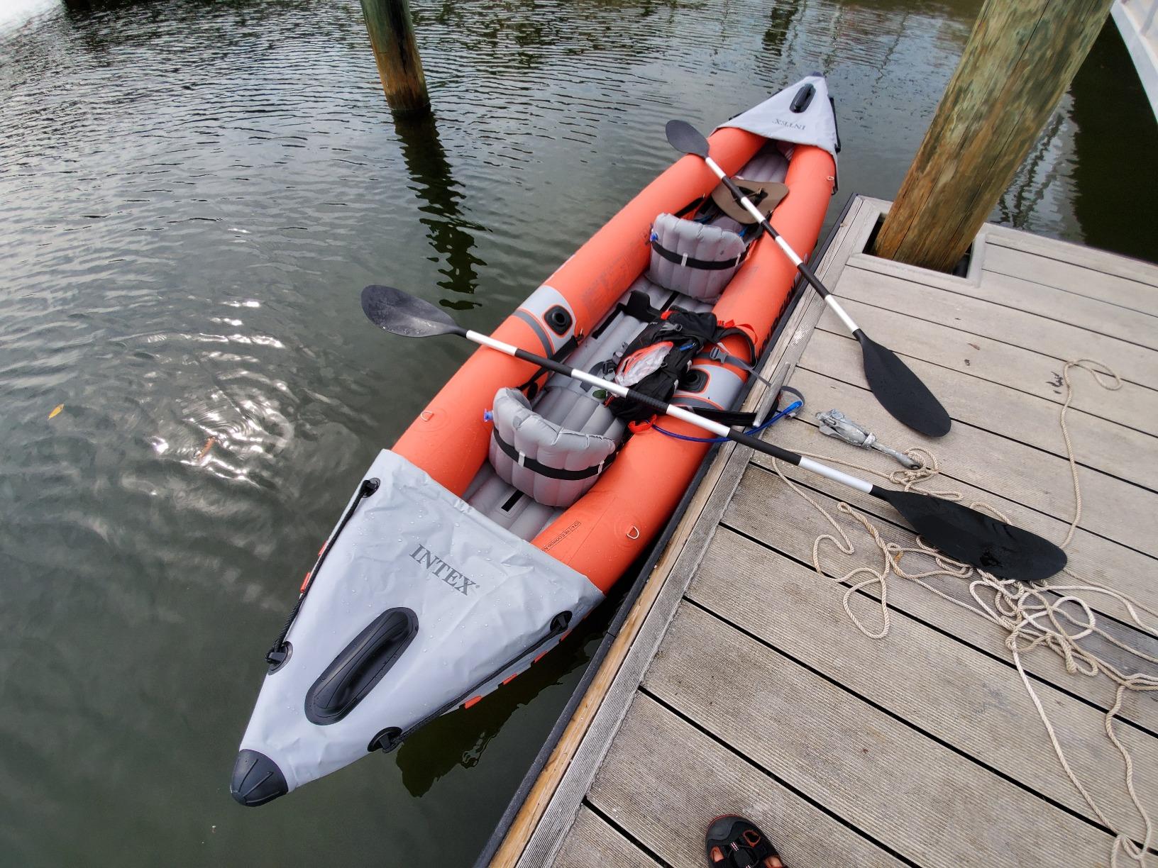 INTEX 68309EP Excursion Pro K2 Inflatable Kayak Set: Includes Deluxe 86in Kayak Paddles and High-Output Pump - SuperTough PVC - Adjustable Bucket Seat - 2-Person - 400lb Weight Capacity customer photo 1