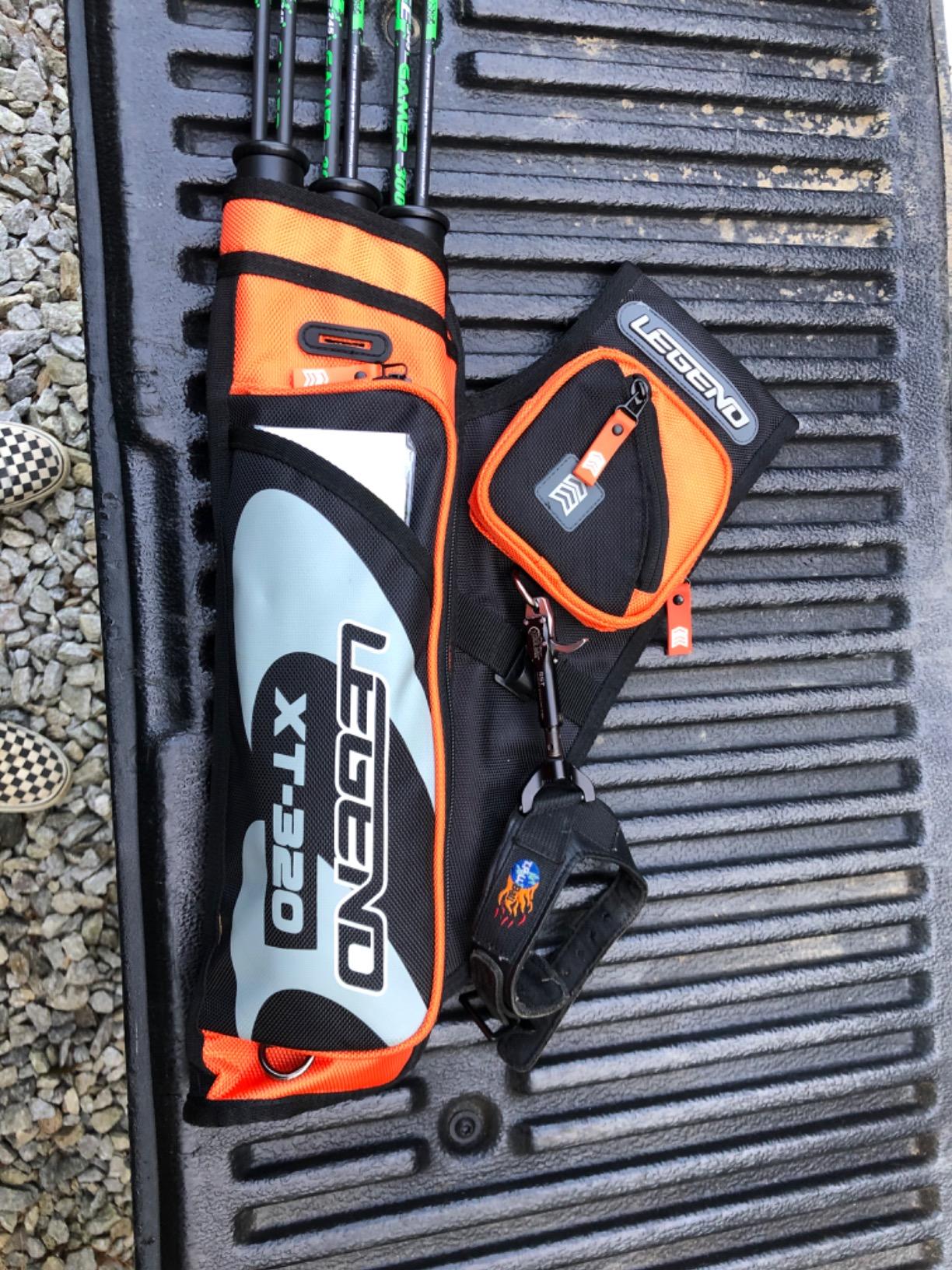 LEGEND XT320 Archery Quivers - Nylon Hip Quivers with 3 Arrow Tube Cases for Target Shooting - Adjustable Waist Belt, T-Slot, Storage Compartments for Accessories, Gear, Tools, Release Tab, Score Card customer photo 2