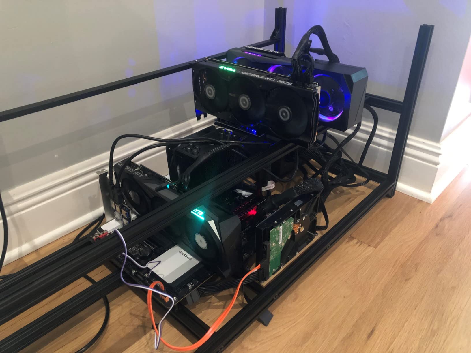 Kingwin 8 GPU Miner Rig Case Frame - Premium Stackable Aluminum Mining Rig Enclosure for Efficient Crypto Mining, Test Bench PC Case customer photo 2