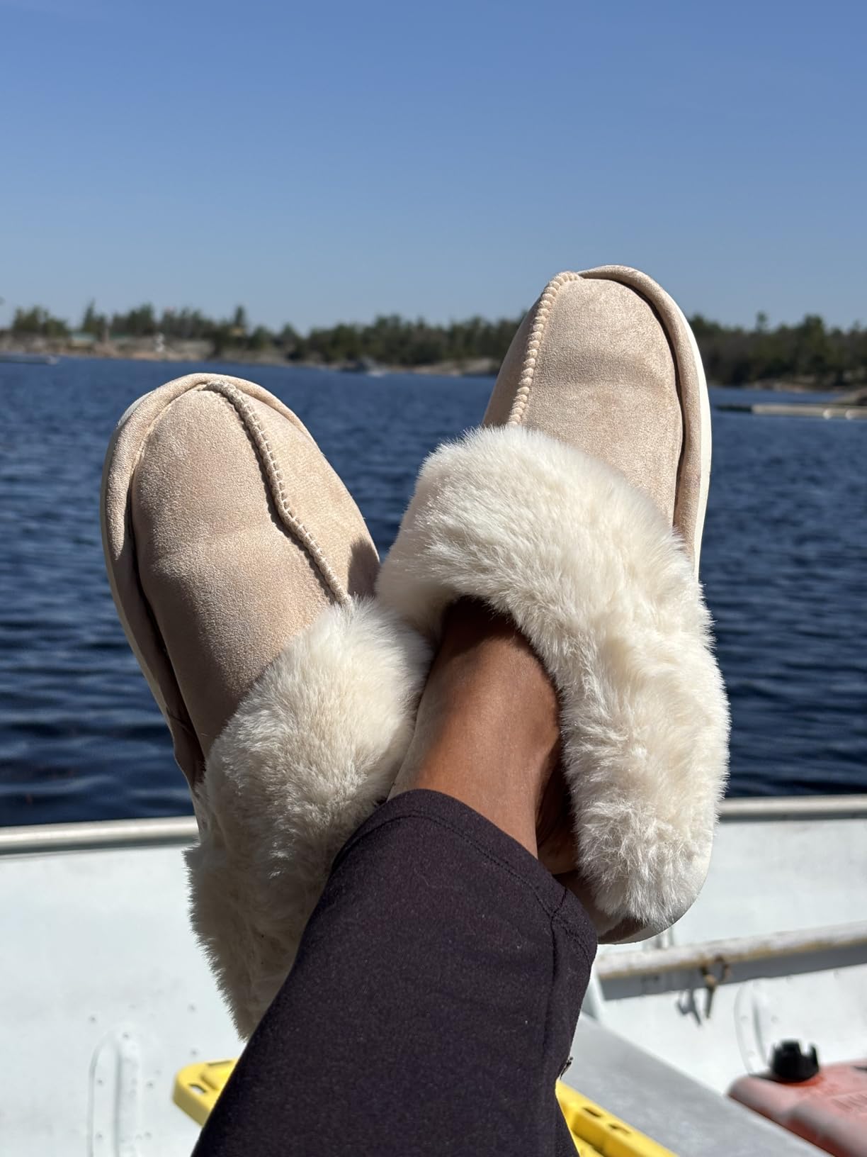 Womens Slippers with Memory Foam Fluffy Soft Warm Slip On House Slipper Anti-Skid Cozy Plush for Indoor Outdoor customer photo 1