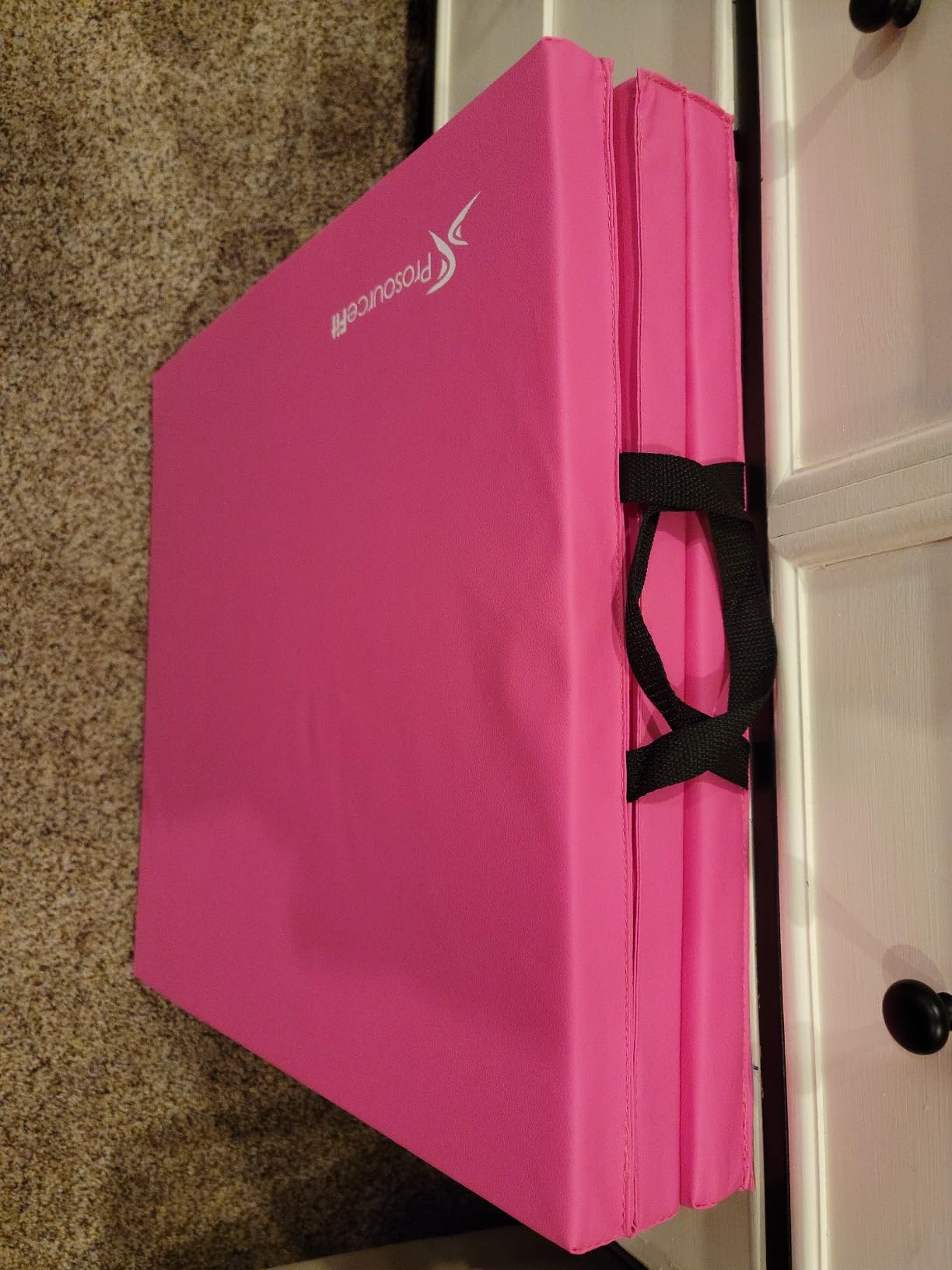 ProsourceFit Tri-Fold Folding Exercise Mat - Pink customer photo 2