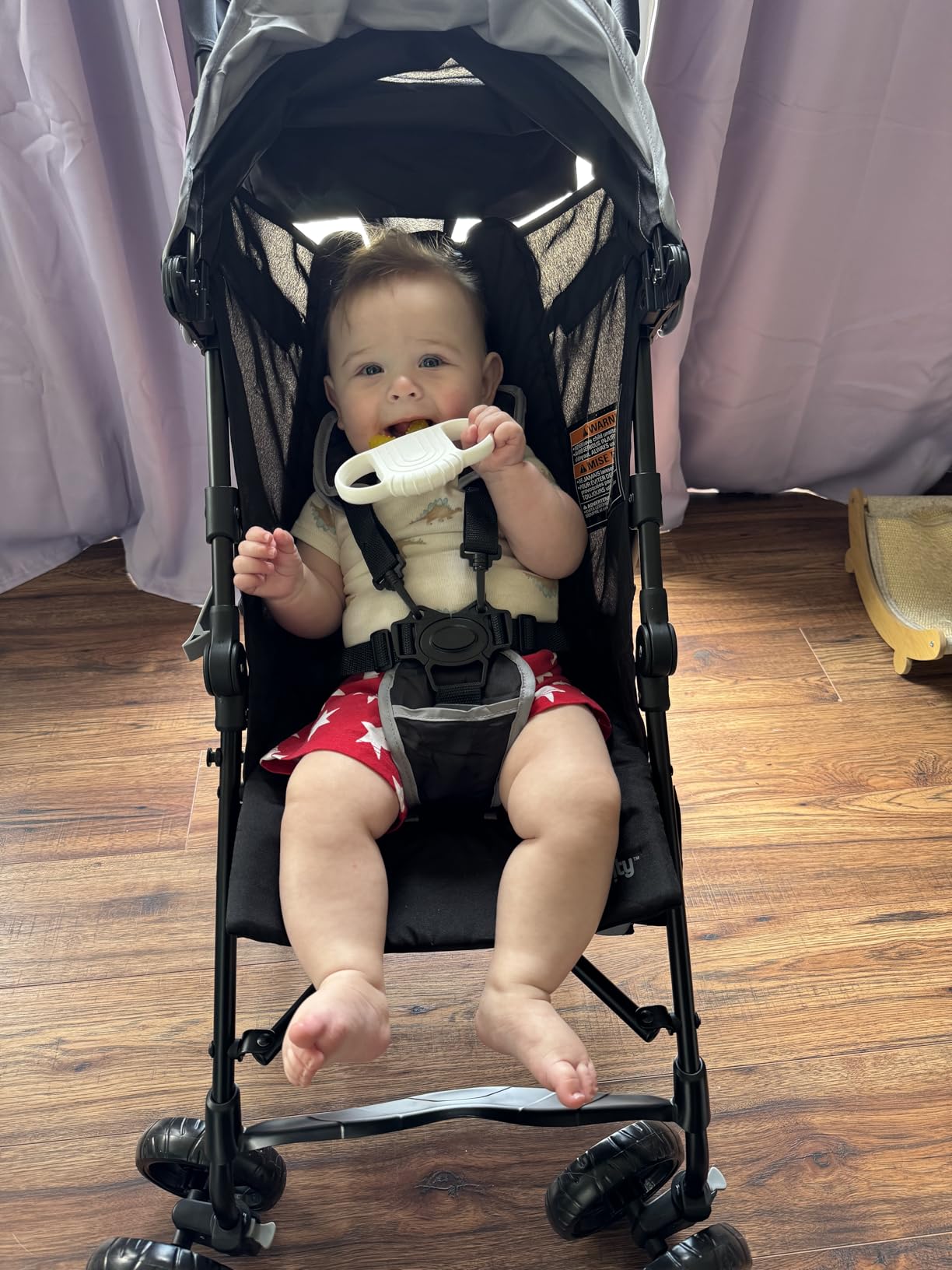 Ingenuity 3D Mini Convenience Stroller - Lightweight Stroller with Compact Fold, Multi-Position Recline, Canopy with Pop Out Sun Visor, Umbrella Stroller for Travel, Gray customer photo 1