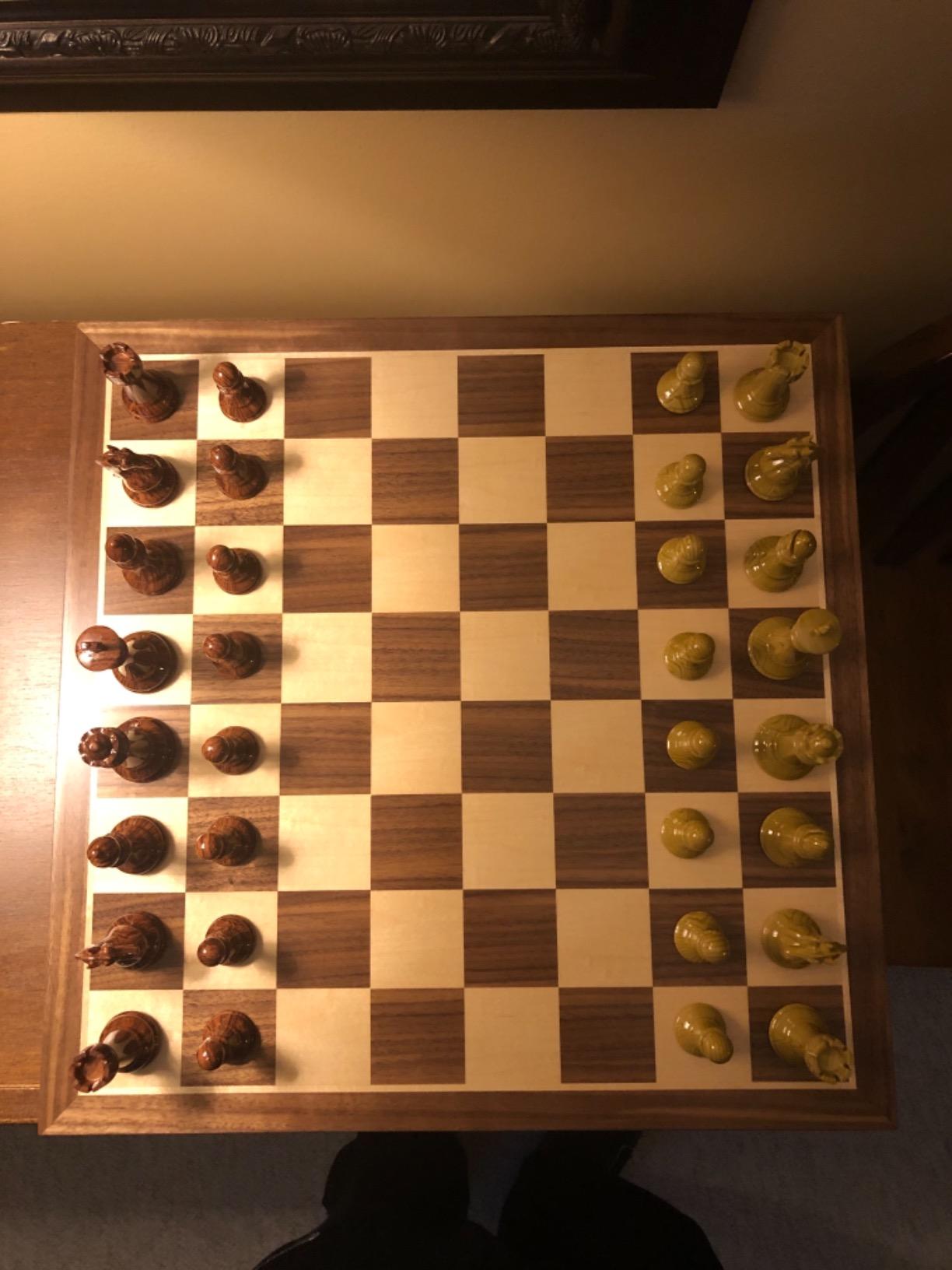 Madison Extra Thick Chess Board with Inlaid Walnut and Maple Wood, Large 16 x 16 Inch, Board Only customer photo 1