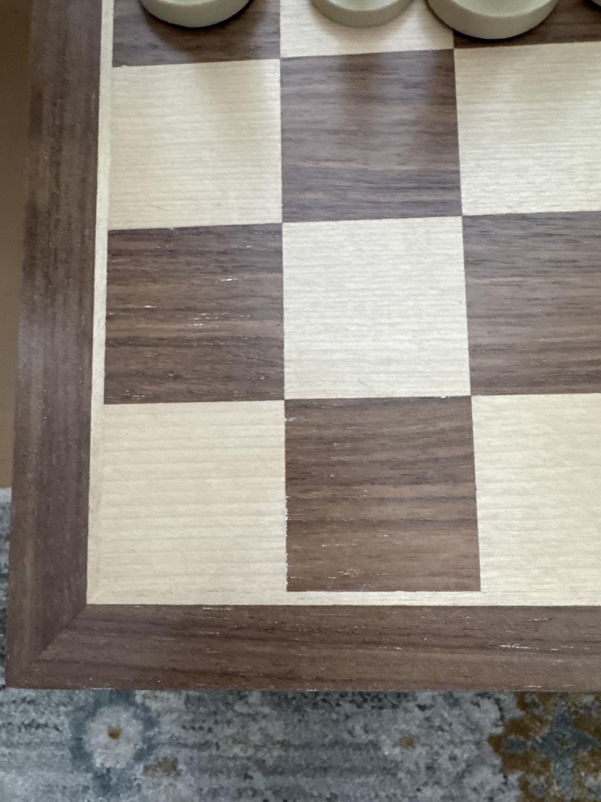 Madison Extra Thick Chess Board with Inlaid Walnut and Maple Wood, Large 16 x 16 Inch, Board Only customer photo 2