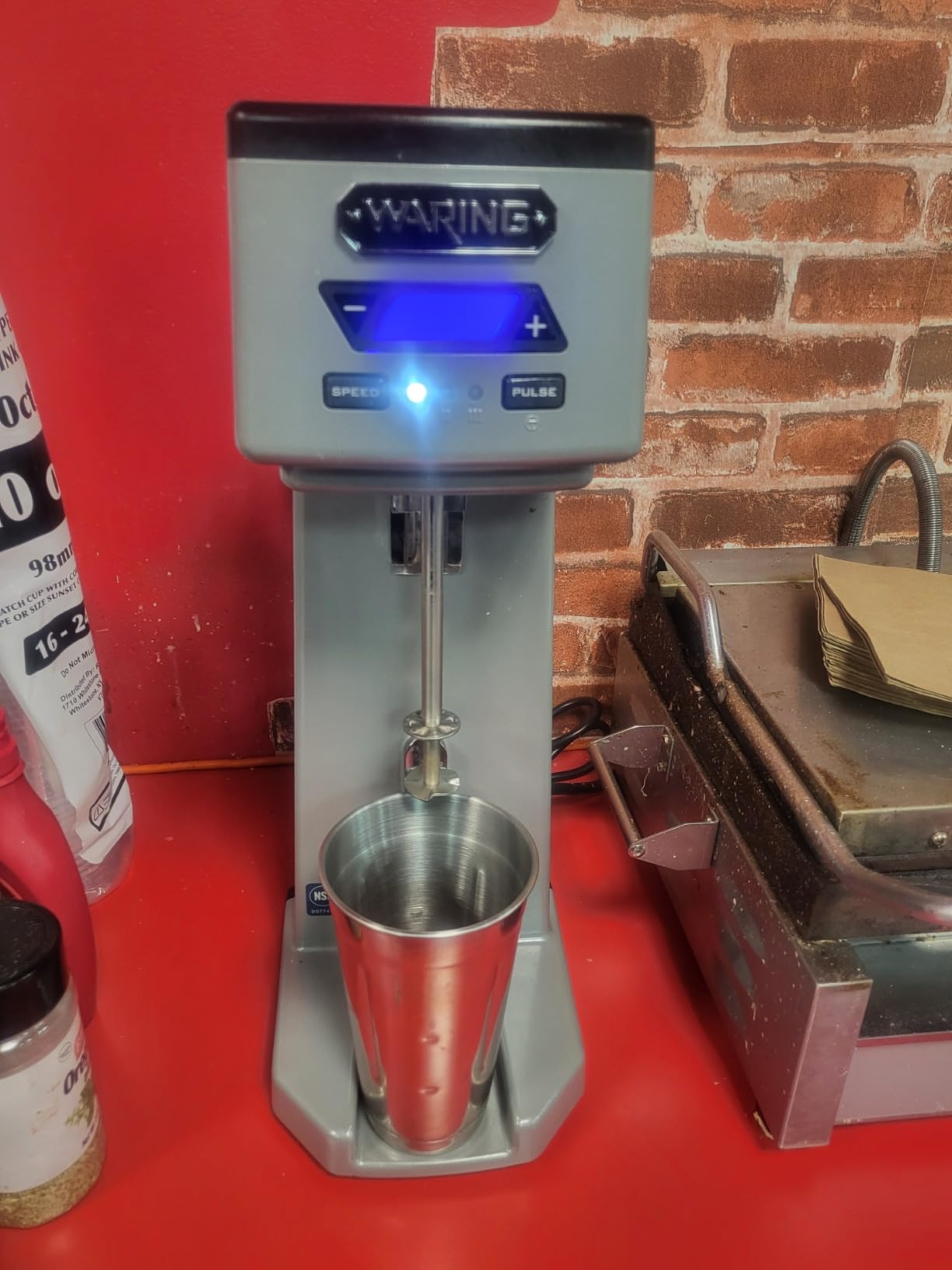 Waring Commercial Heavy-Duty Single Spindle Drink Mixer, 1 Horsepower Motor with Digital Timer, Milkshake Maker Machine for Ice Cream Shops, WDM120TX customer photo 1
