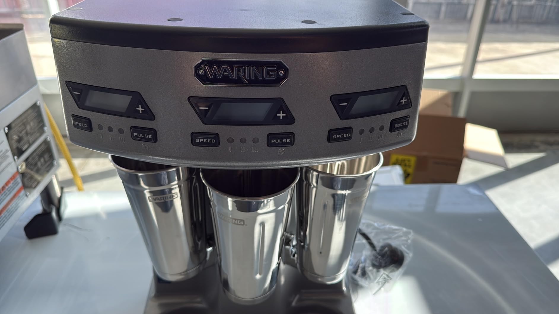 Waring Heavy-Duty Triple Spindle Drink Mixer | 3 Independent 1 Horsepower Motors with Digital Display, Milkshake Maker Machine for Ice Cream Shops customer photo 1