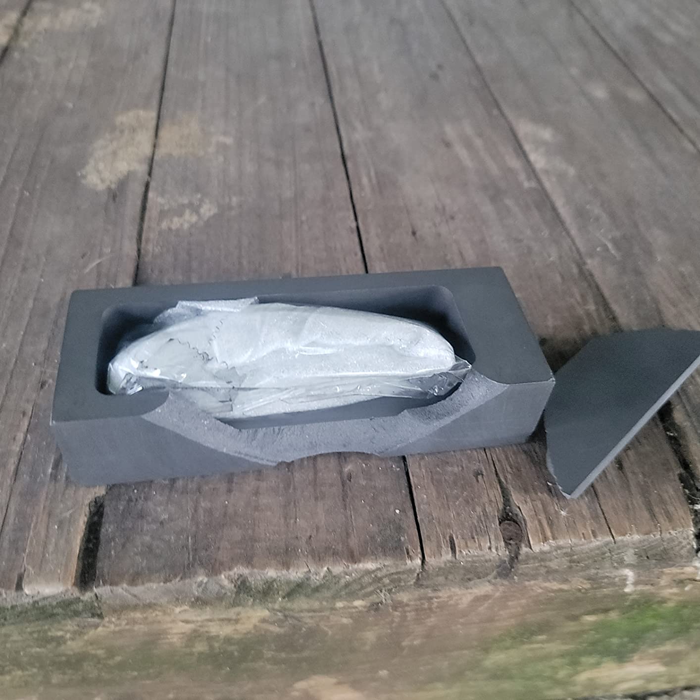 OTOOLWORLD Gold Silver Graphite Ingot Mold Mould Crucible for Melting Casting Refining with Metal Bar (1000g (Flat)) customer photo 2