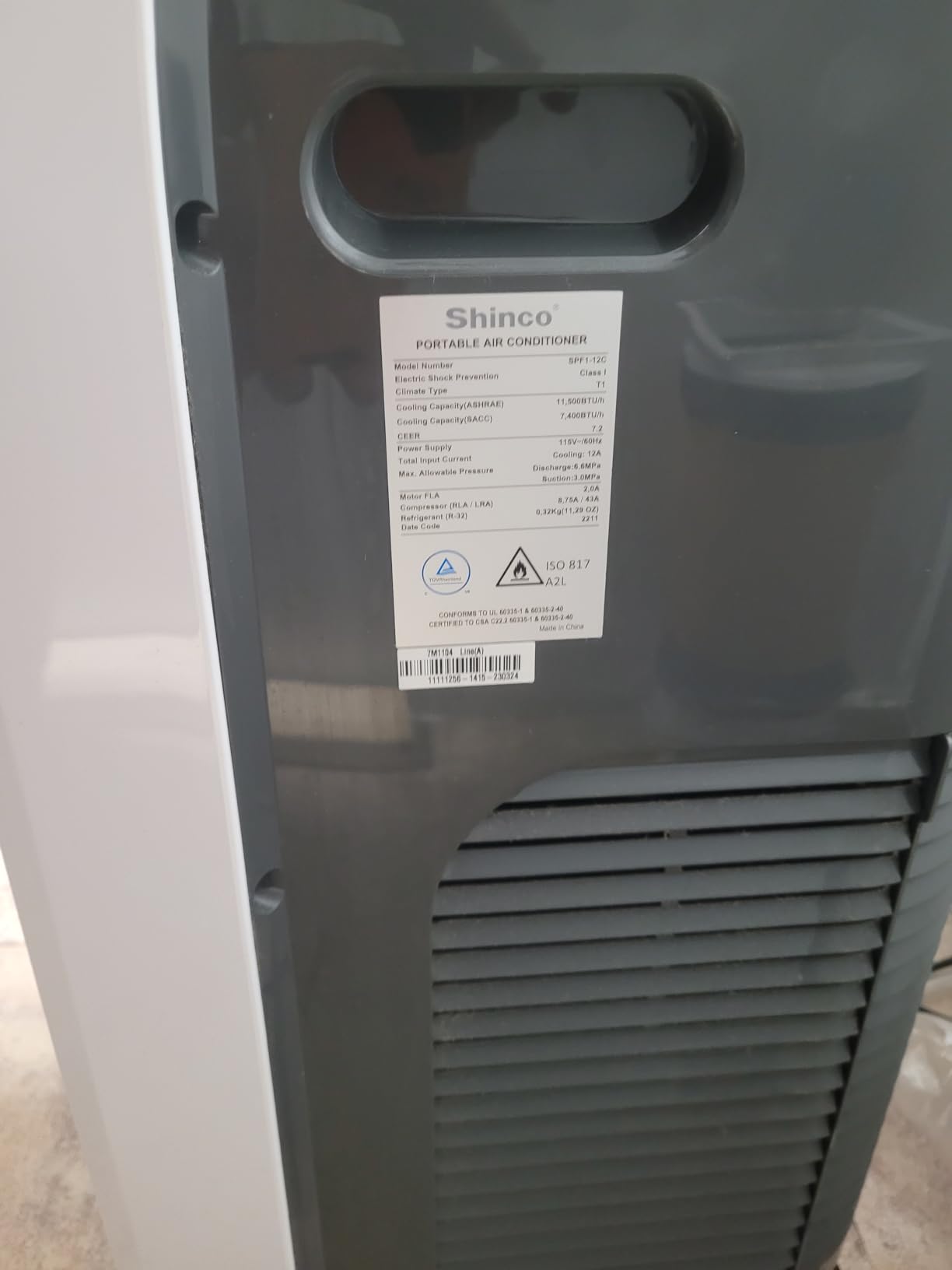 Shinco 12,000 BTU Portable Air Conditioner, Portable AC Unit with Built-in Cool, Dehumidifier & Fan Modes for Room up to 450 sq.ft, with Remote Control, 24 Hour Timer, Installation Kit customer photo 1