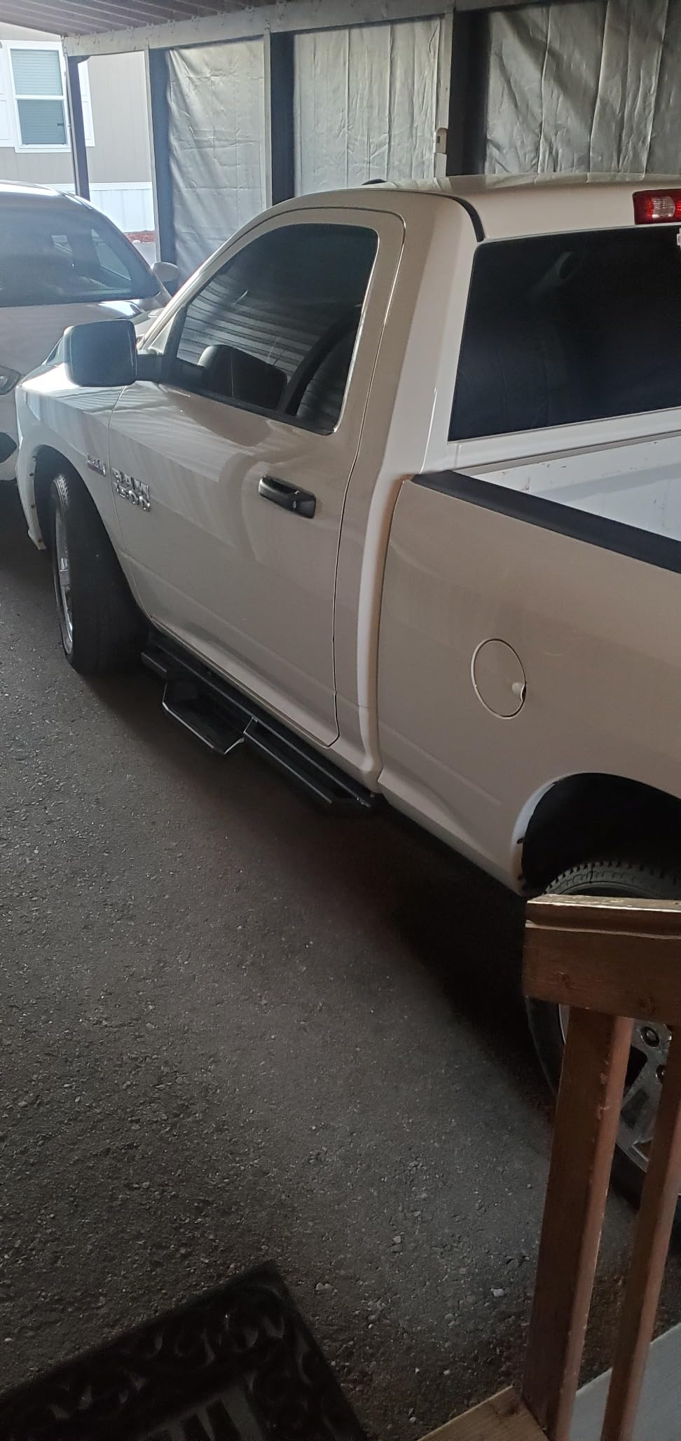 APS Stainless Steel 6.5in Nerf Bars Pocket Steps Square Tube Rocker Guards Compatible with Dodge Ram 1500 2500 3500 Regular Cab 09-18 customer photo 1